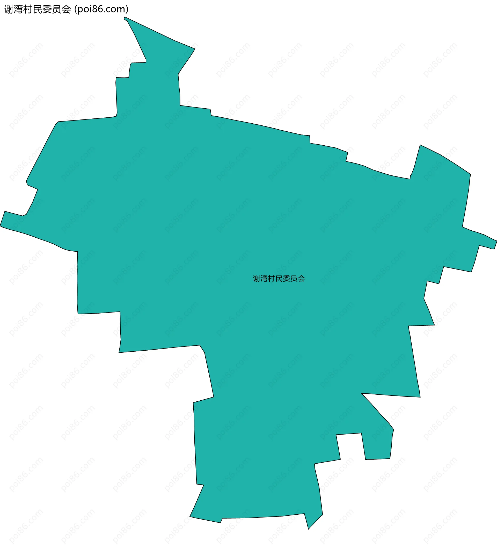 谢湾村民委员会边界地图