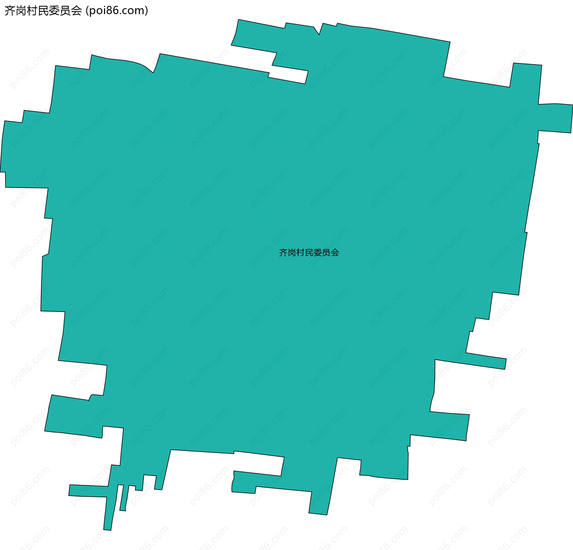 齐岗村民委员会边界地图