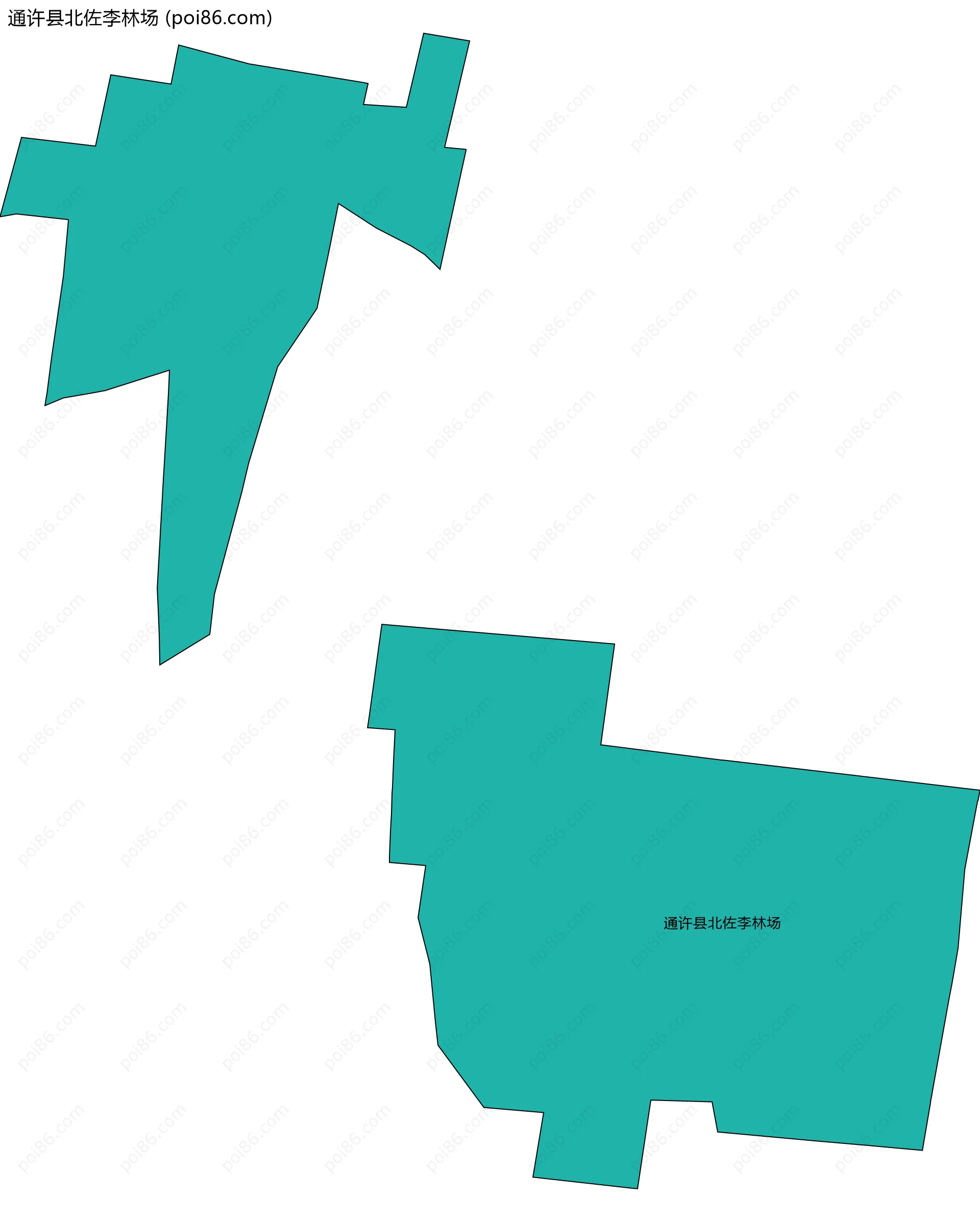 通许县北佐李林场边界地图