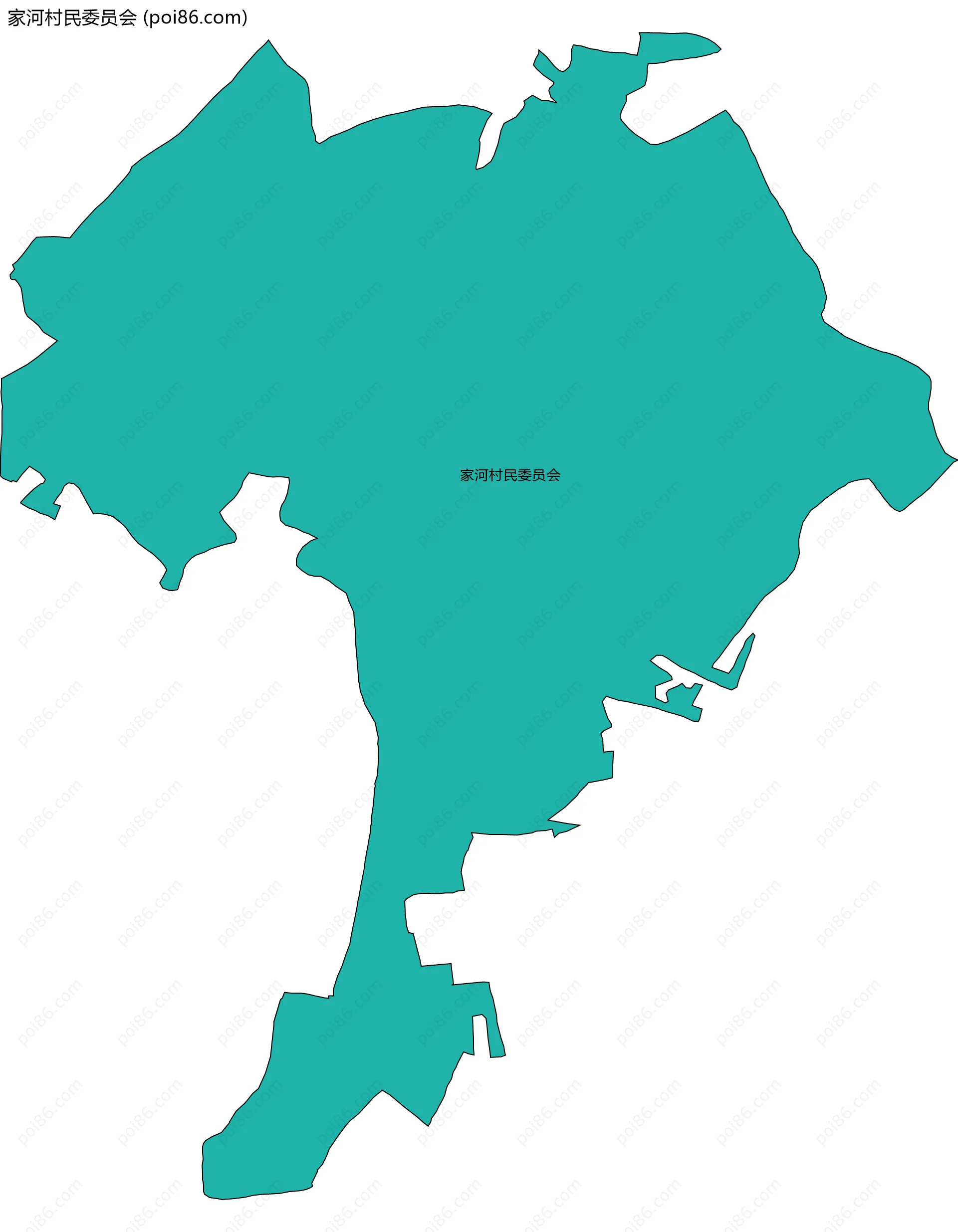 家河村民委员会边界地图