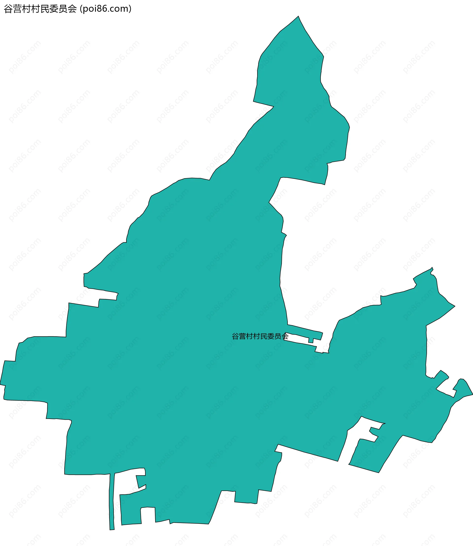 谷营村村民委员会边界地图