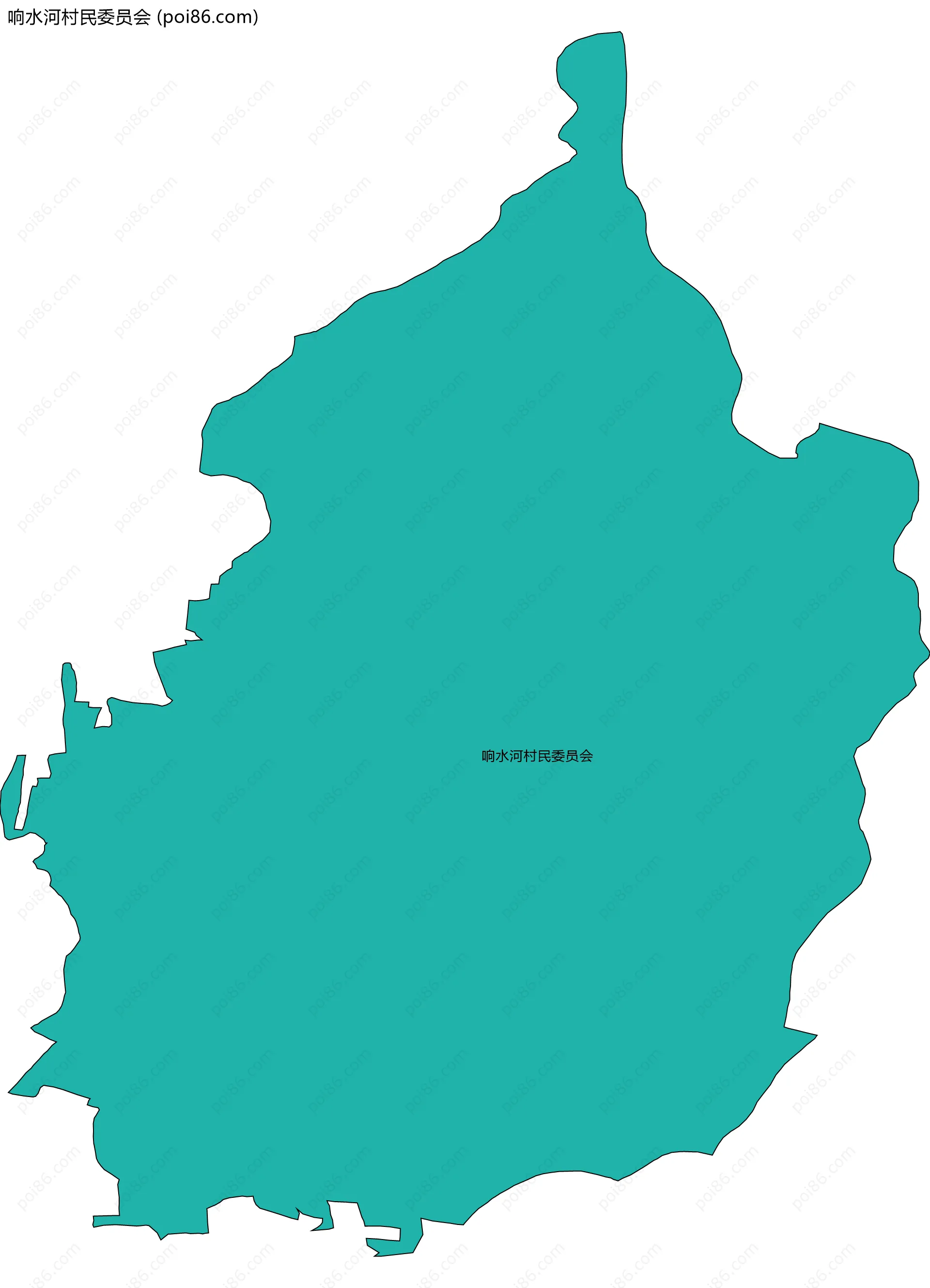 响水河村民委员会边界地图