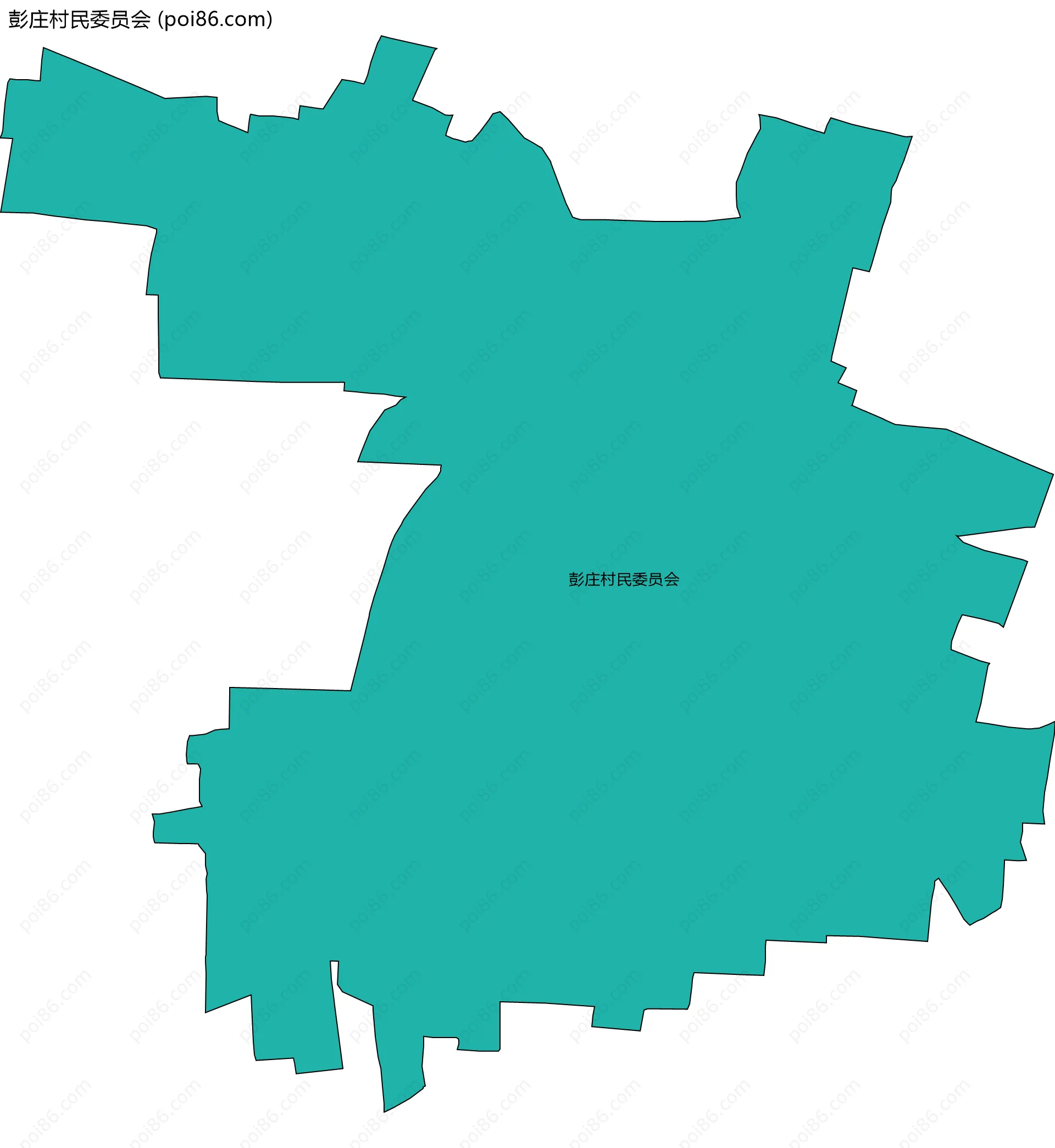 彭庄村民委员会边界地图