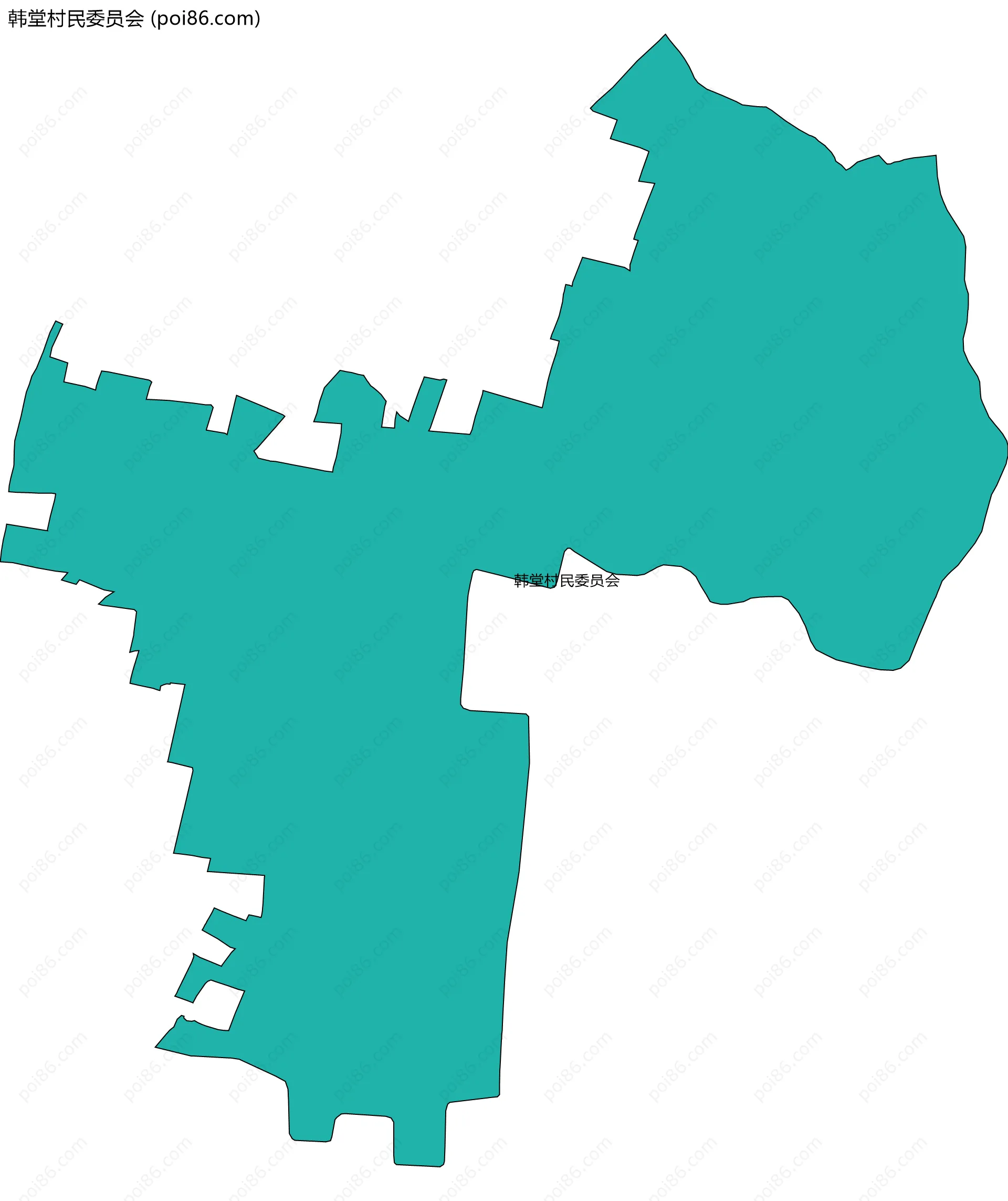 韩堂村民委员会边界地图