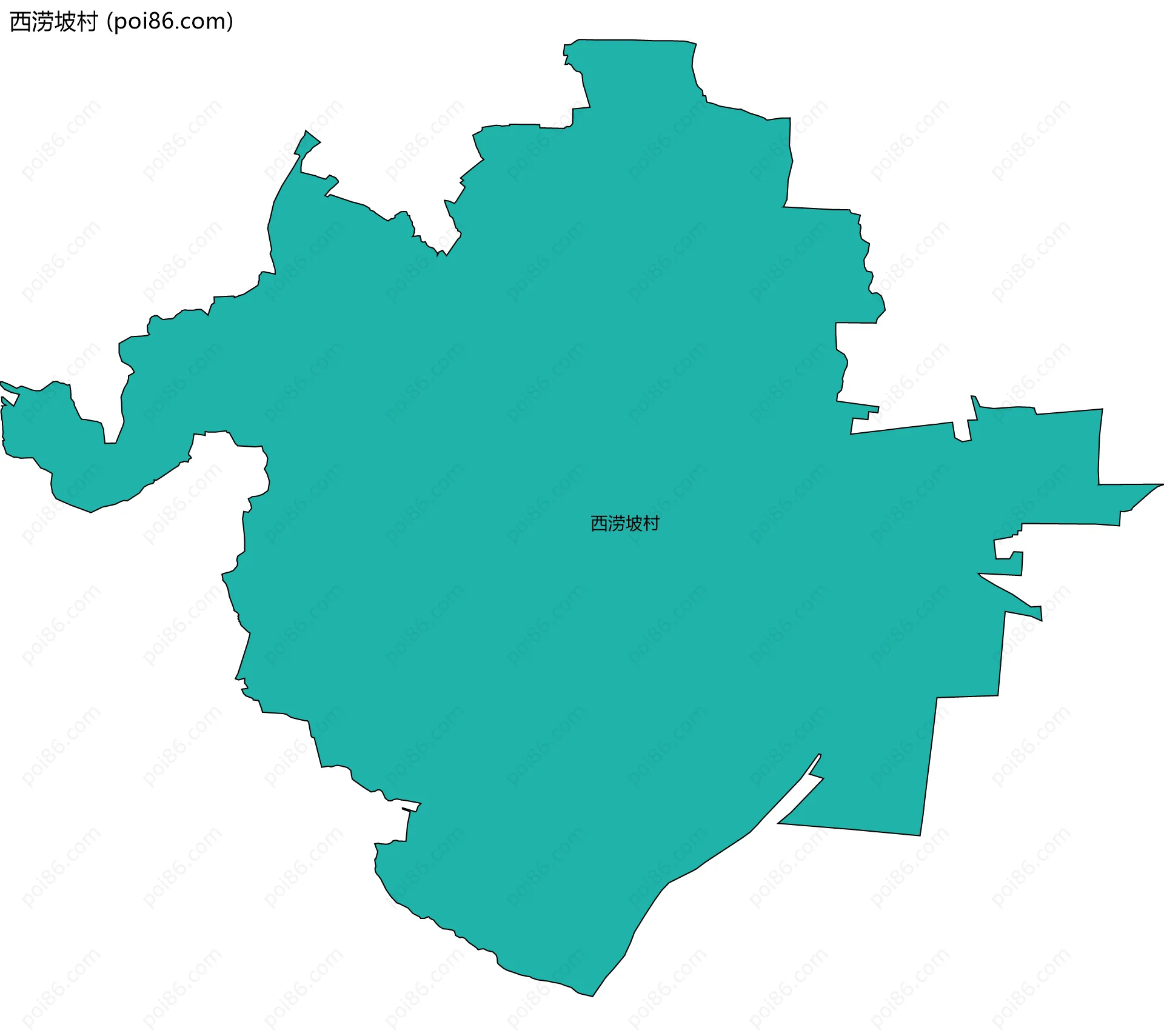 西涝坡村边界地图