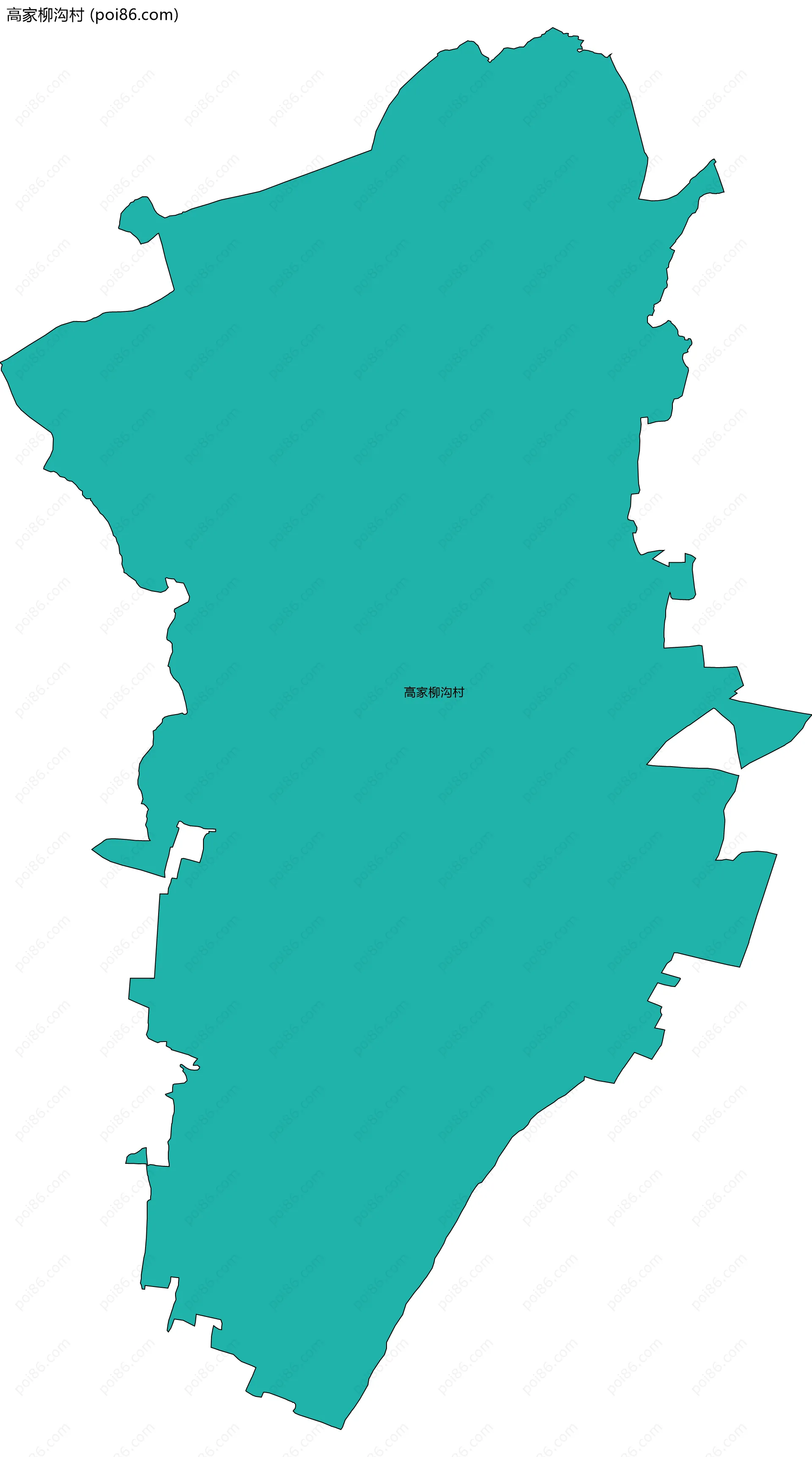 高家柳沟村边界地图