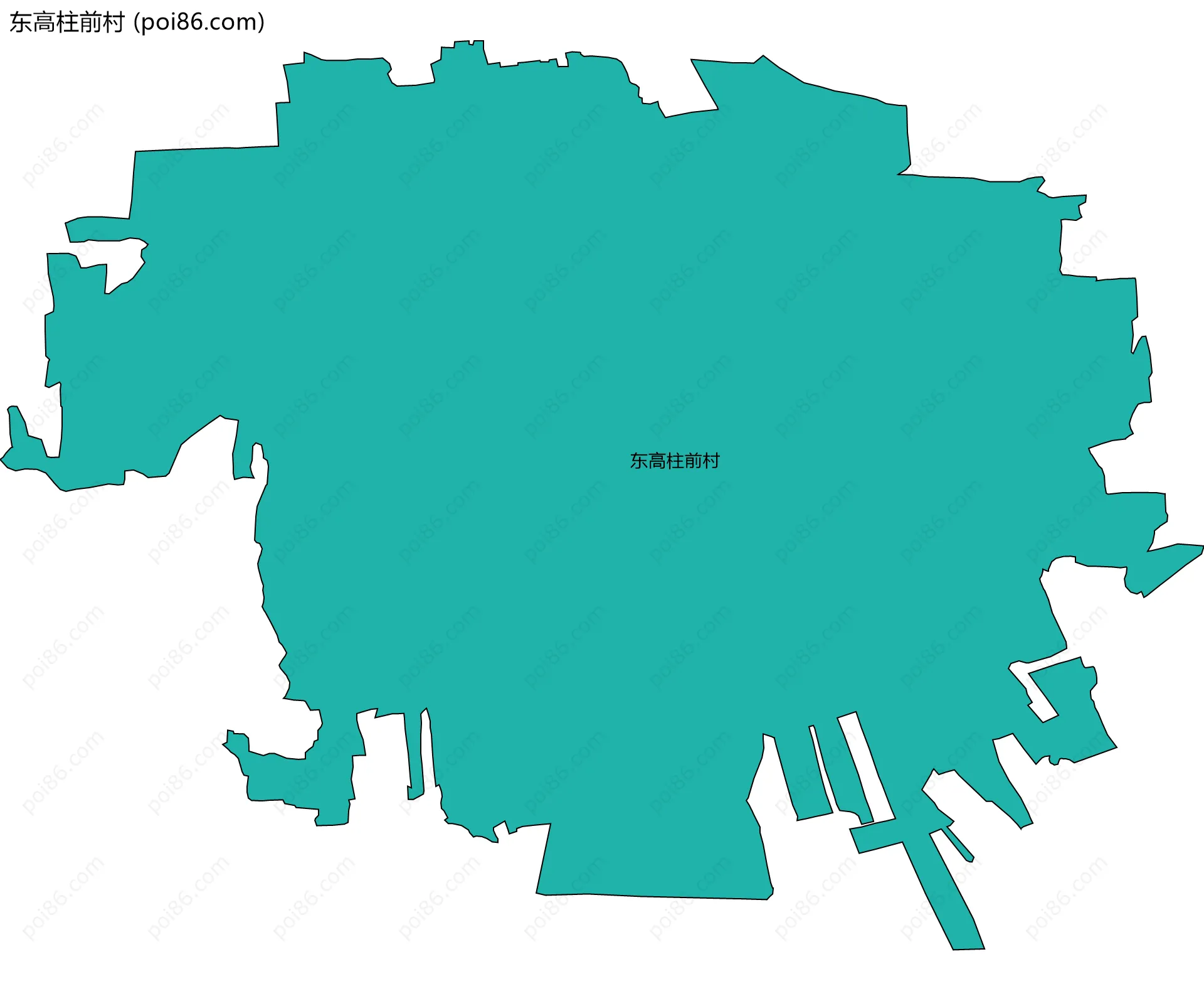 东高柱前村边界地图