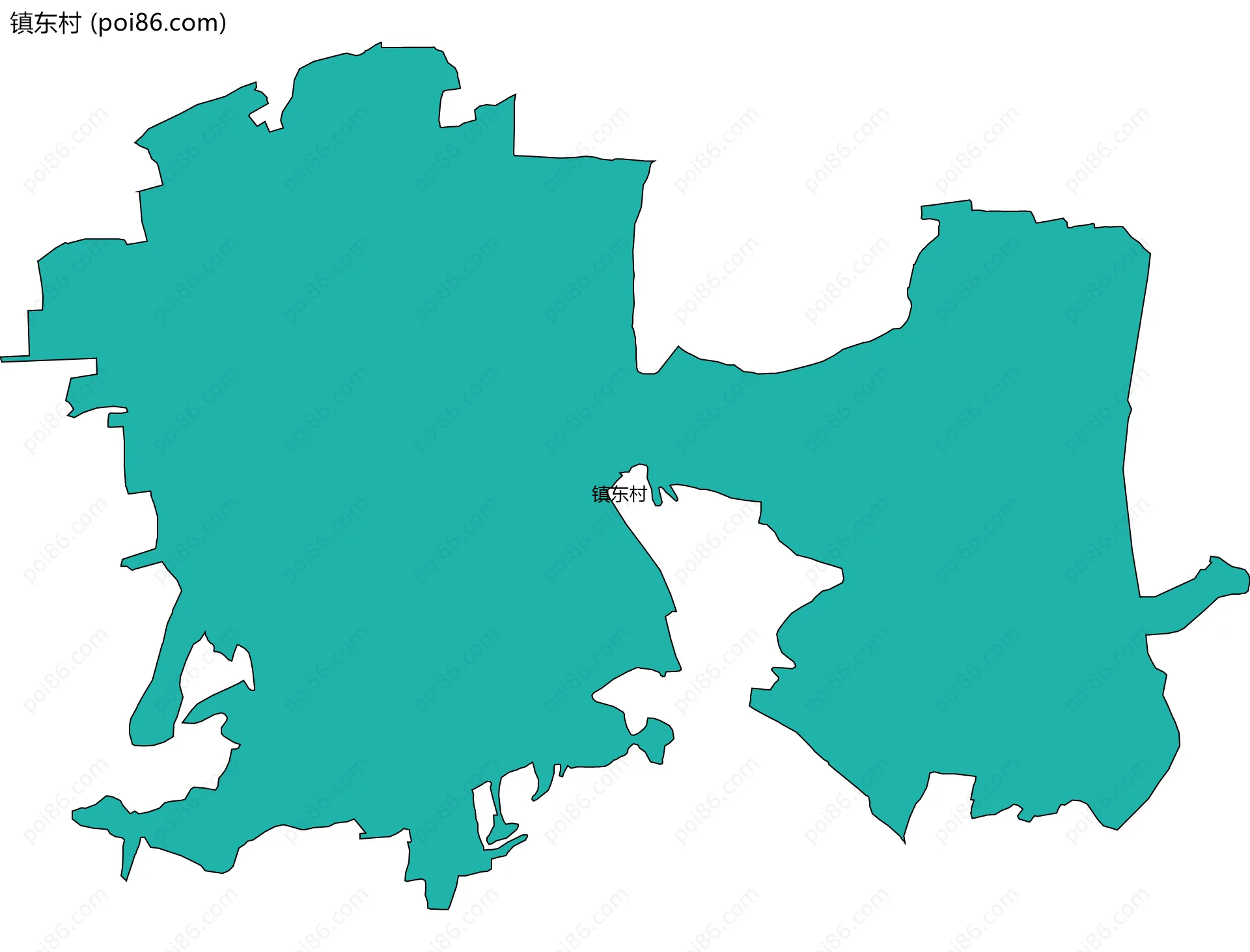 镇东村边界地图
