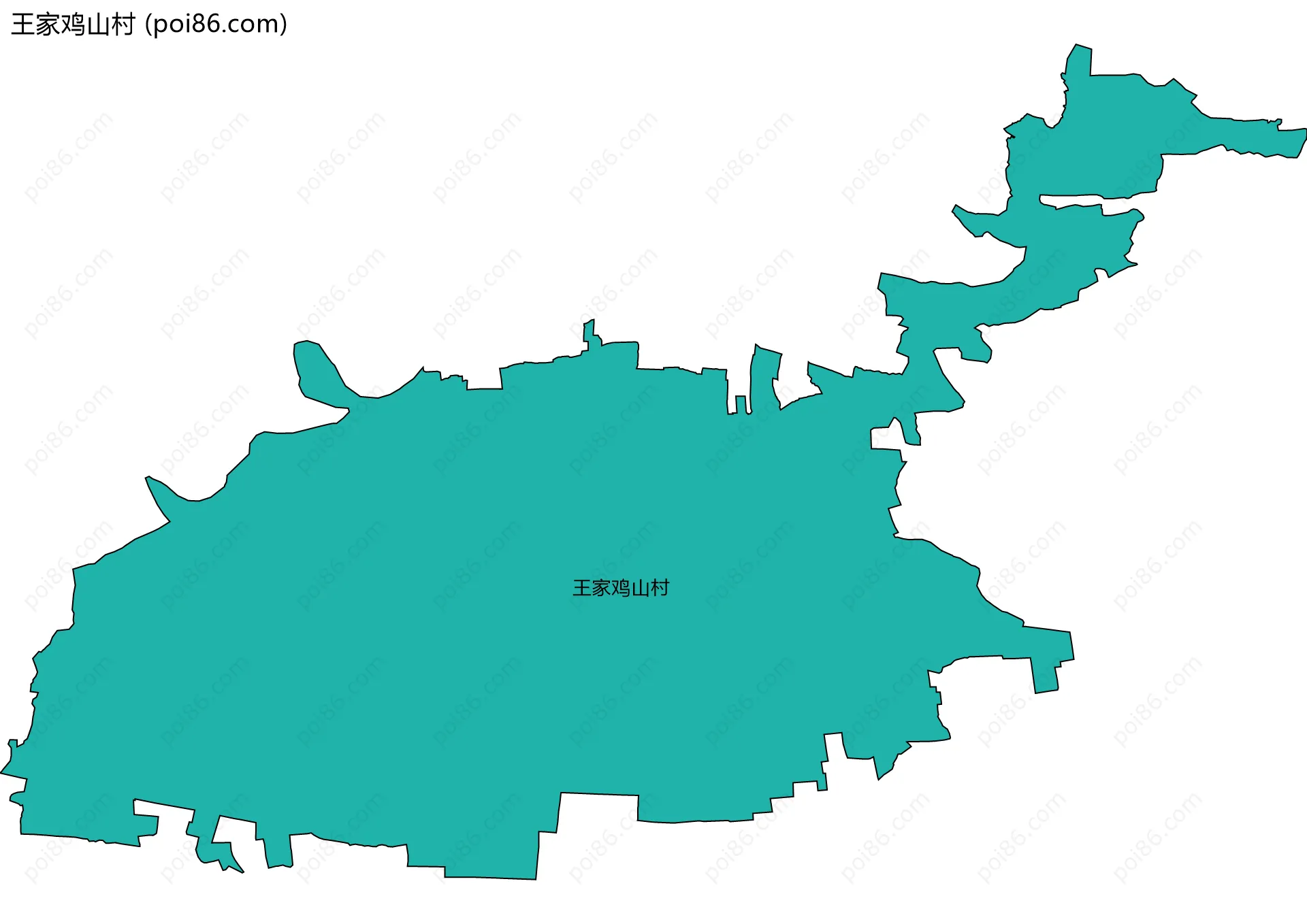 王家鸡山村边界地图