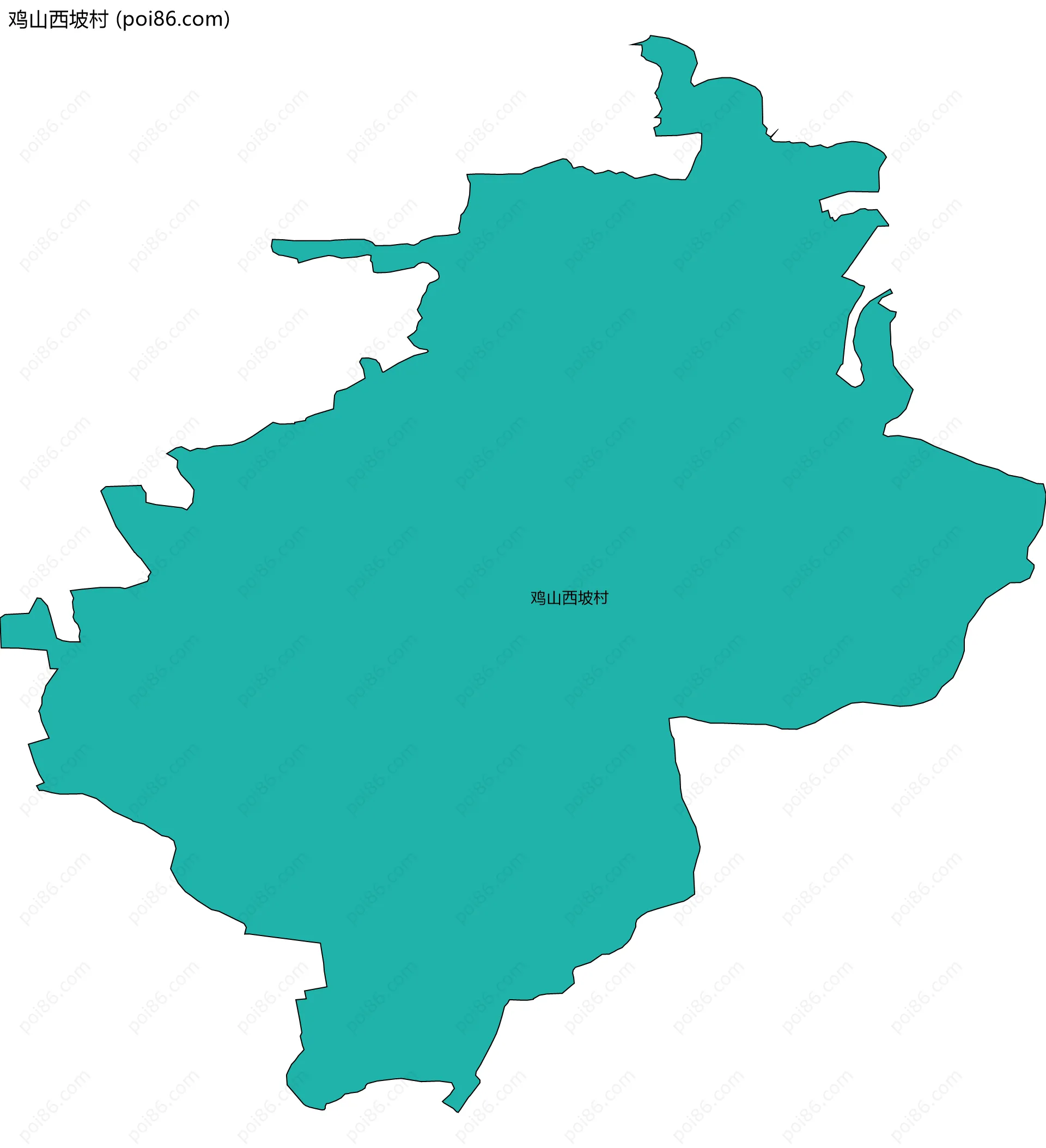 鸡山西坡村边界地图