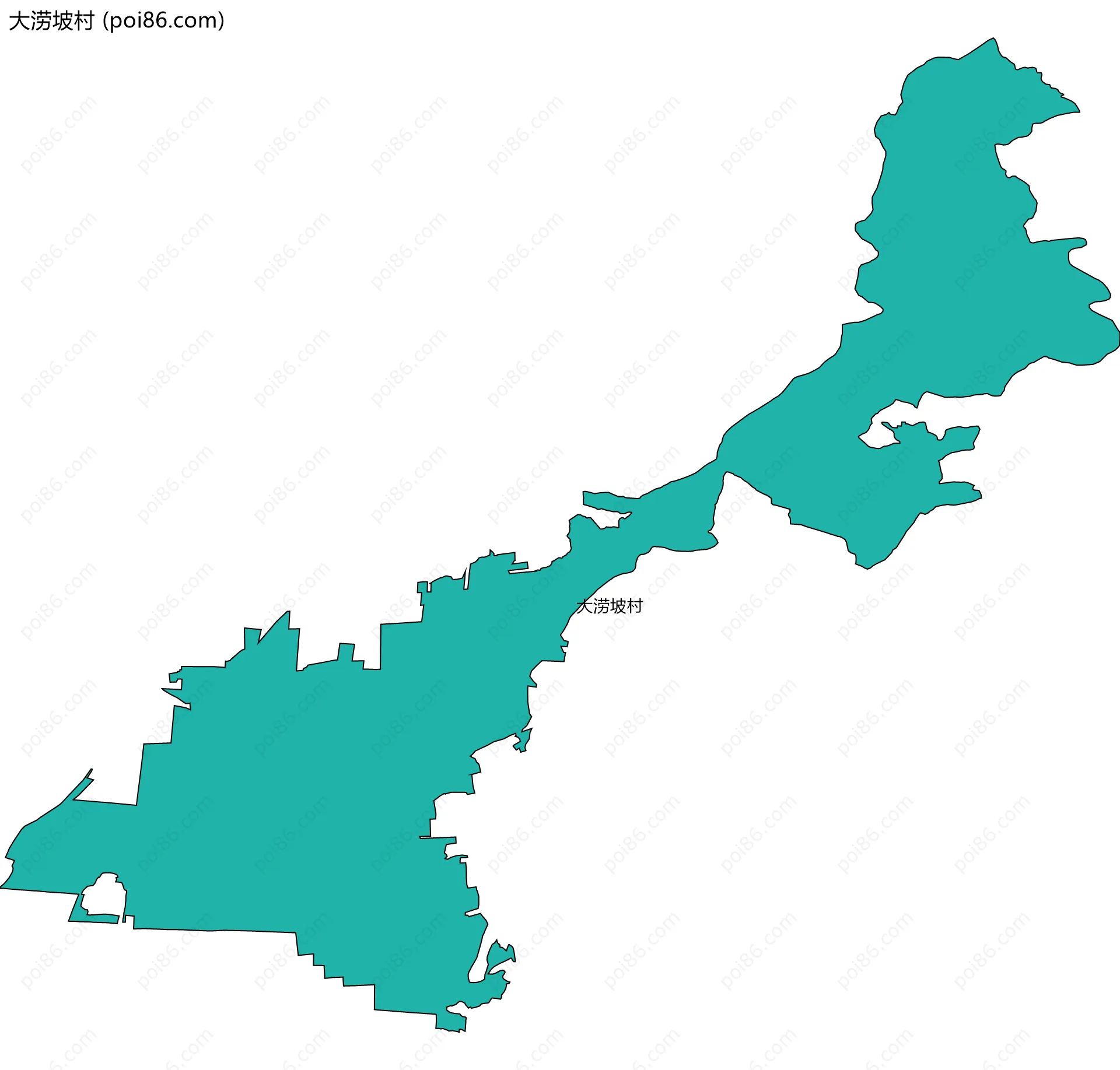 大涝坡村边界地图