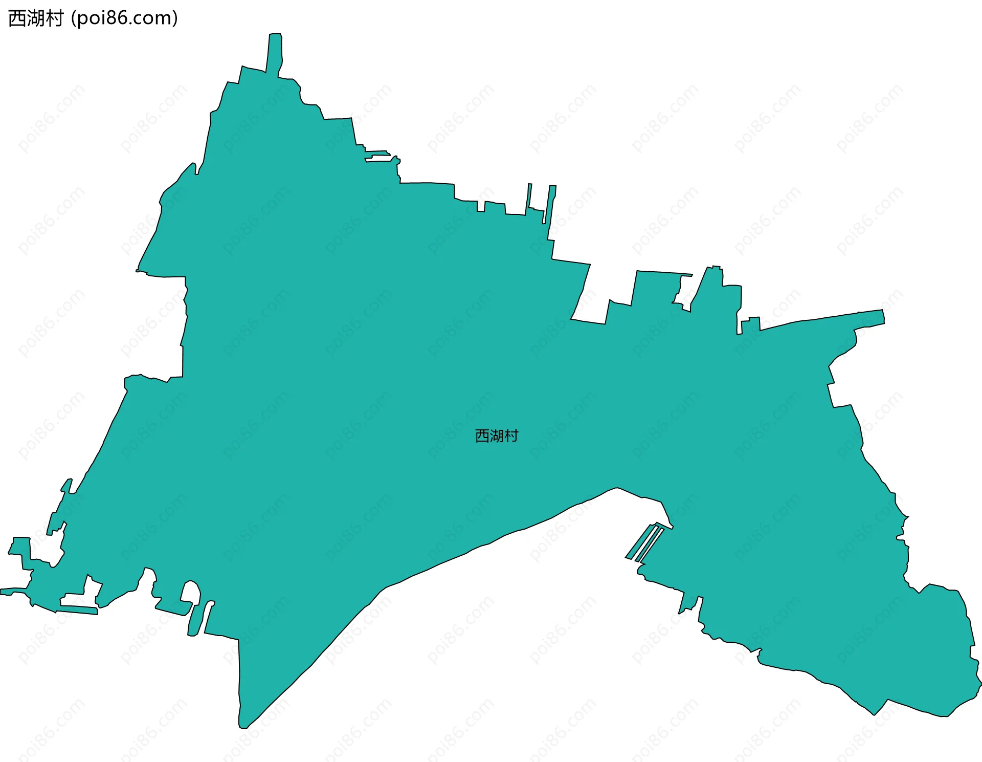 西湖村边界地图
