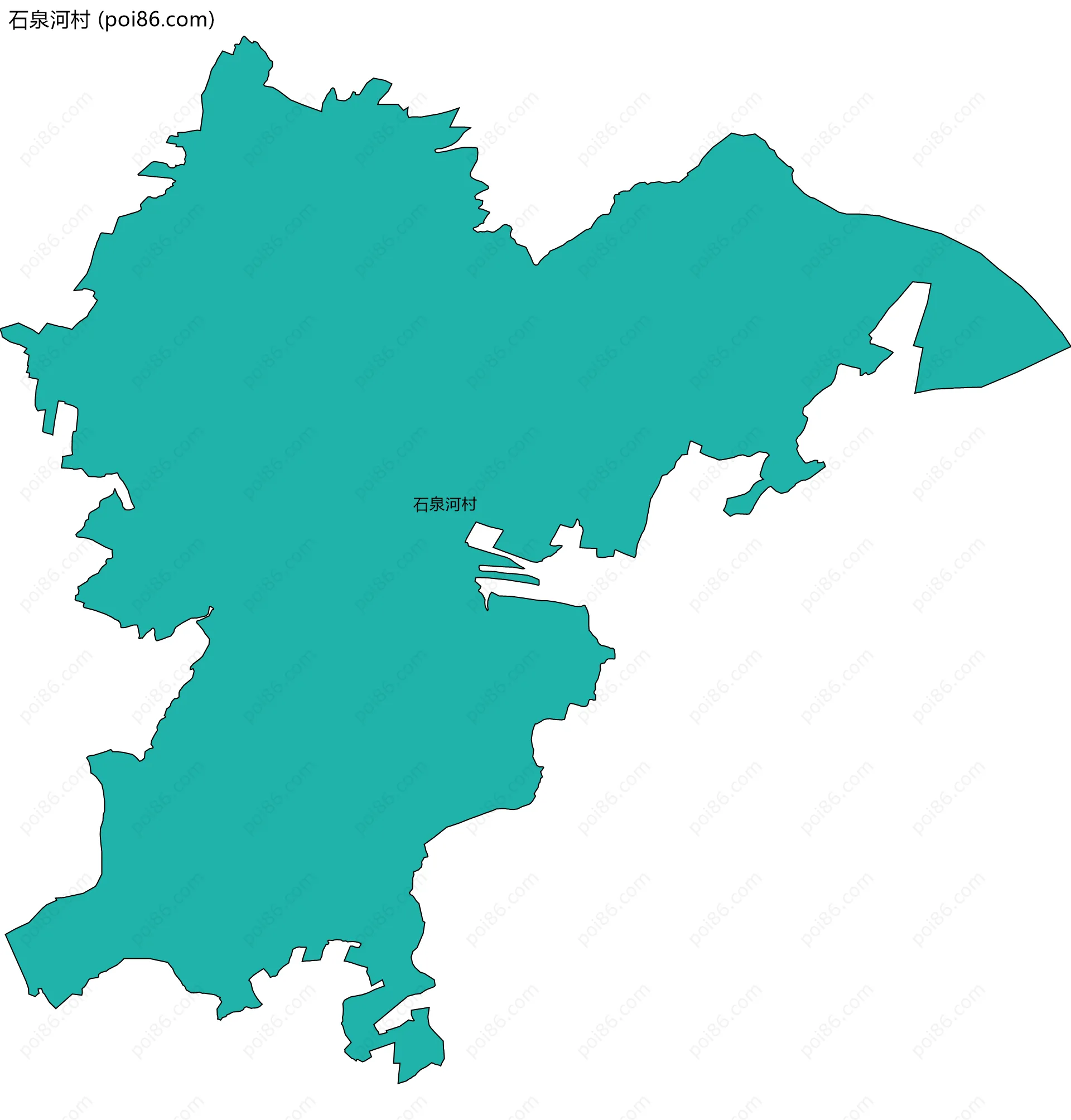 石泉河村边界地图