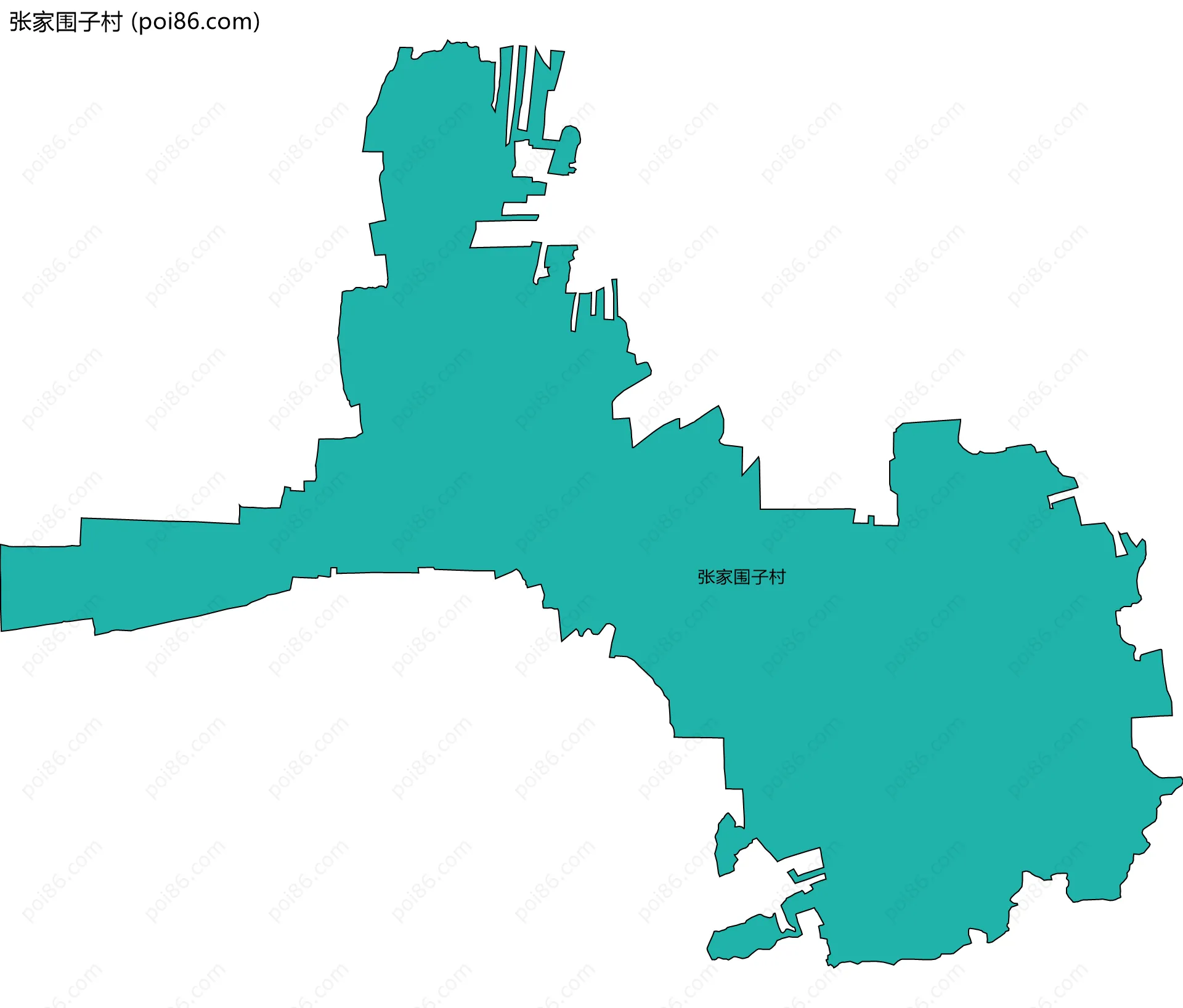 张家围子村边界地图