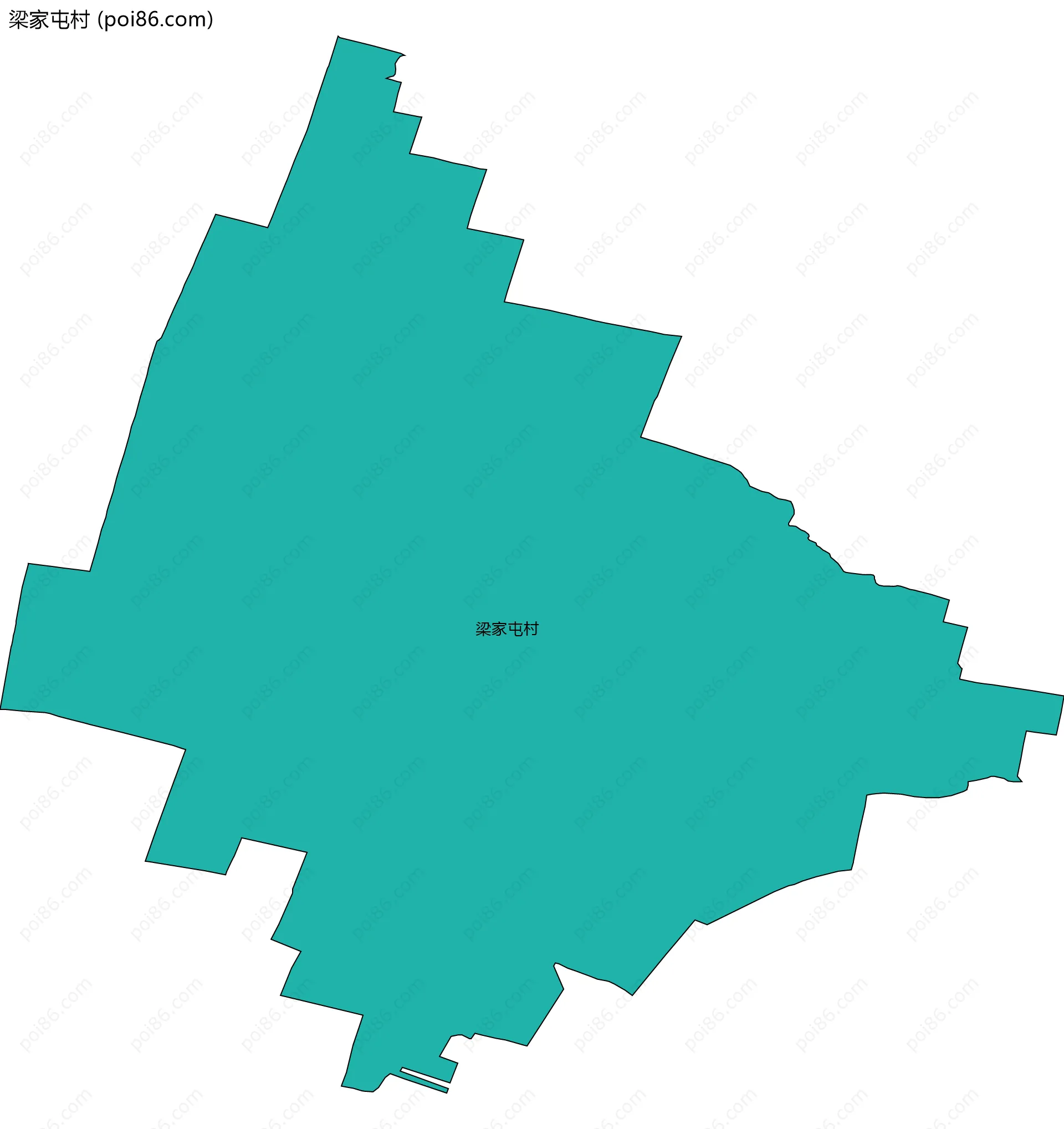 梁家屯村边界地图