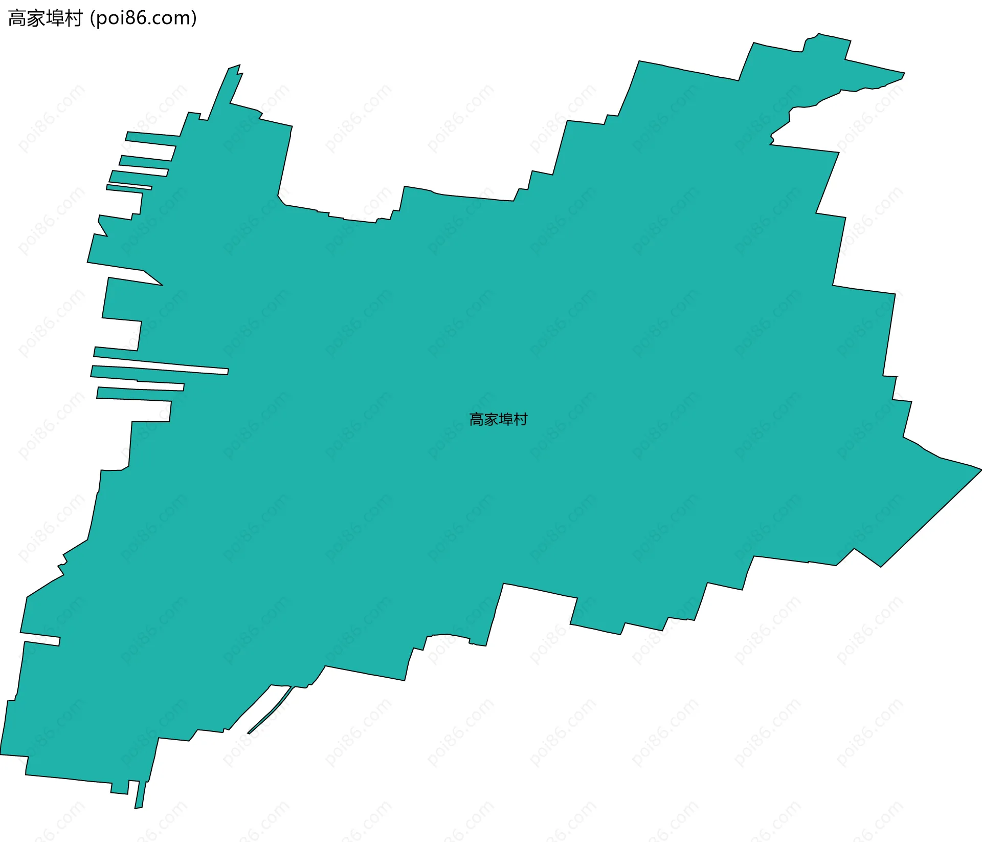 高家埠村边界地图