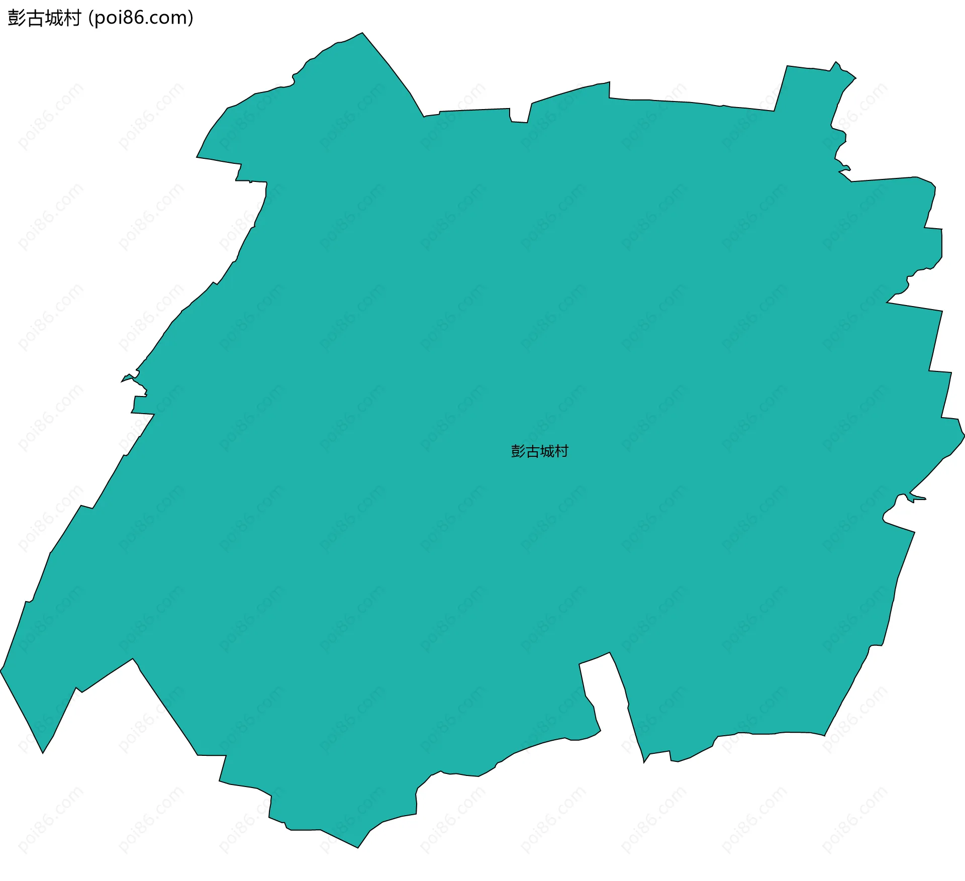 彭古城村边界地图