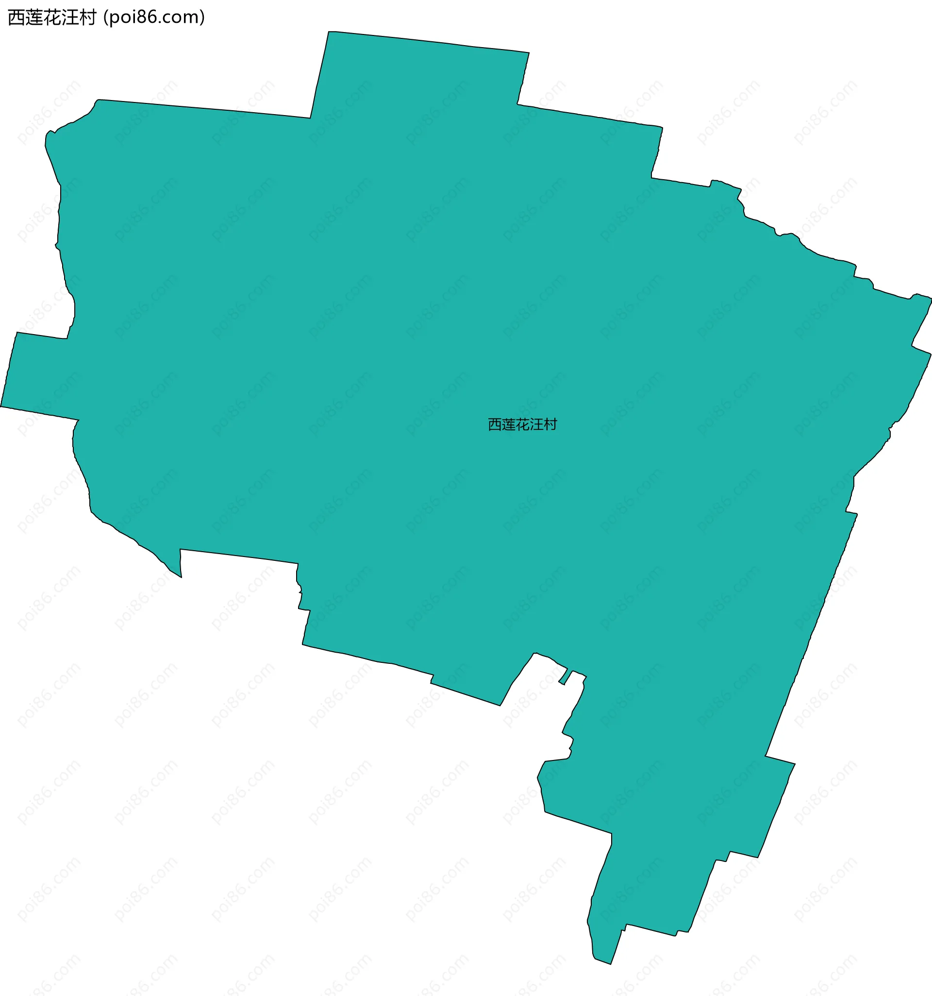西莲花汪村边界地图