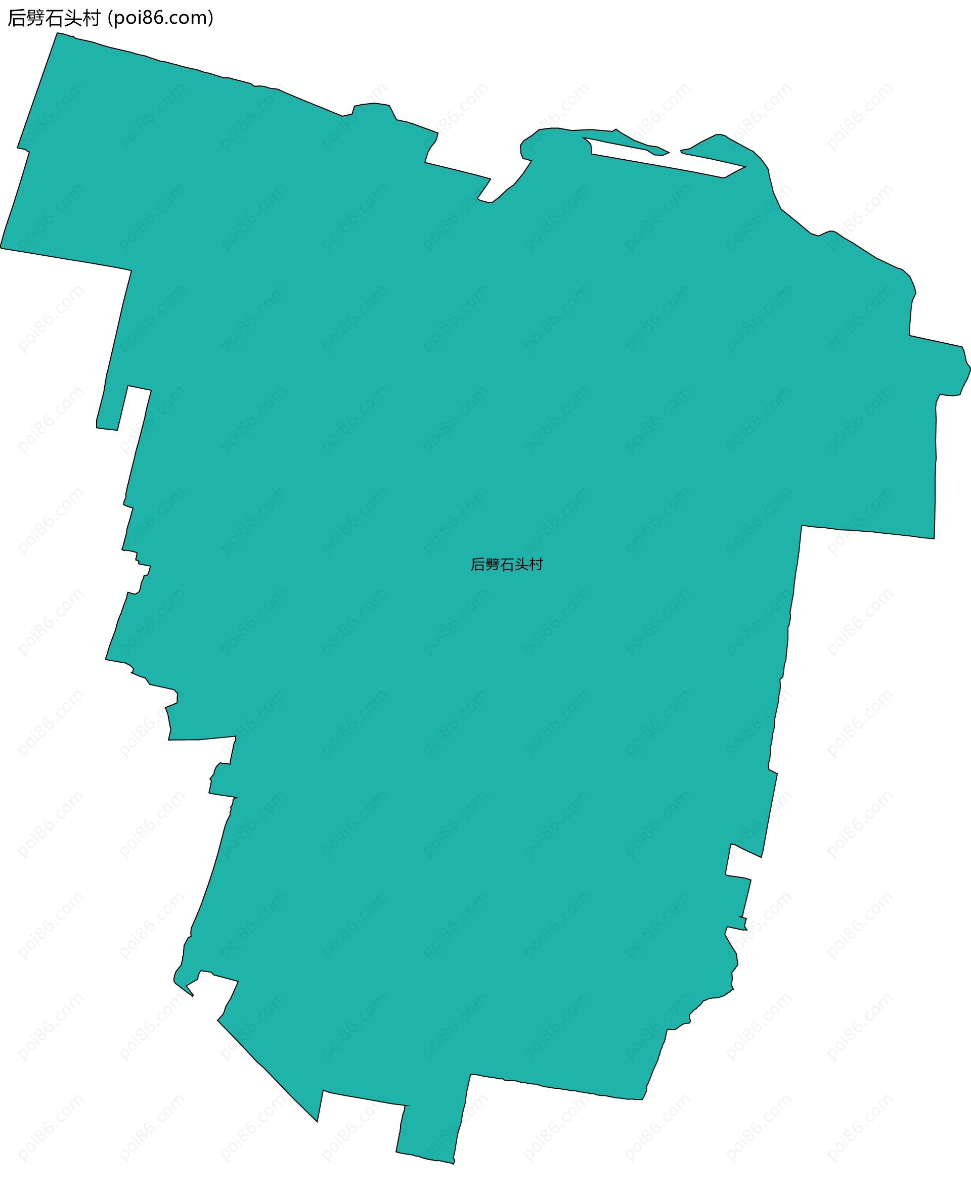 后劈石头村边界地图