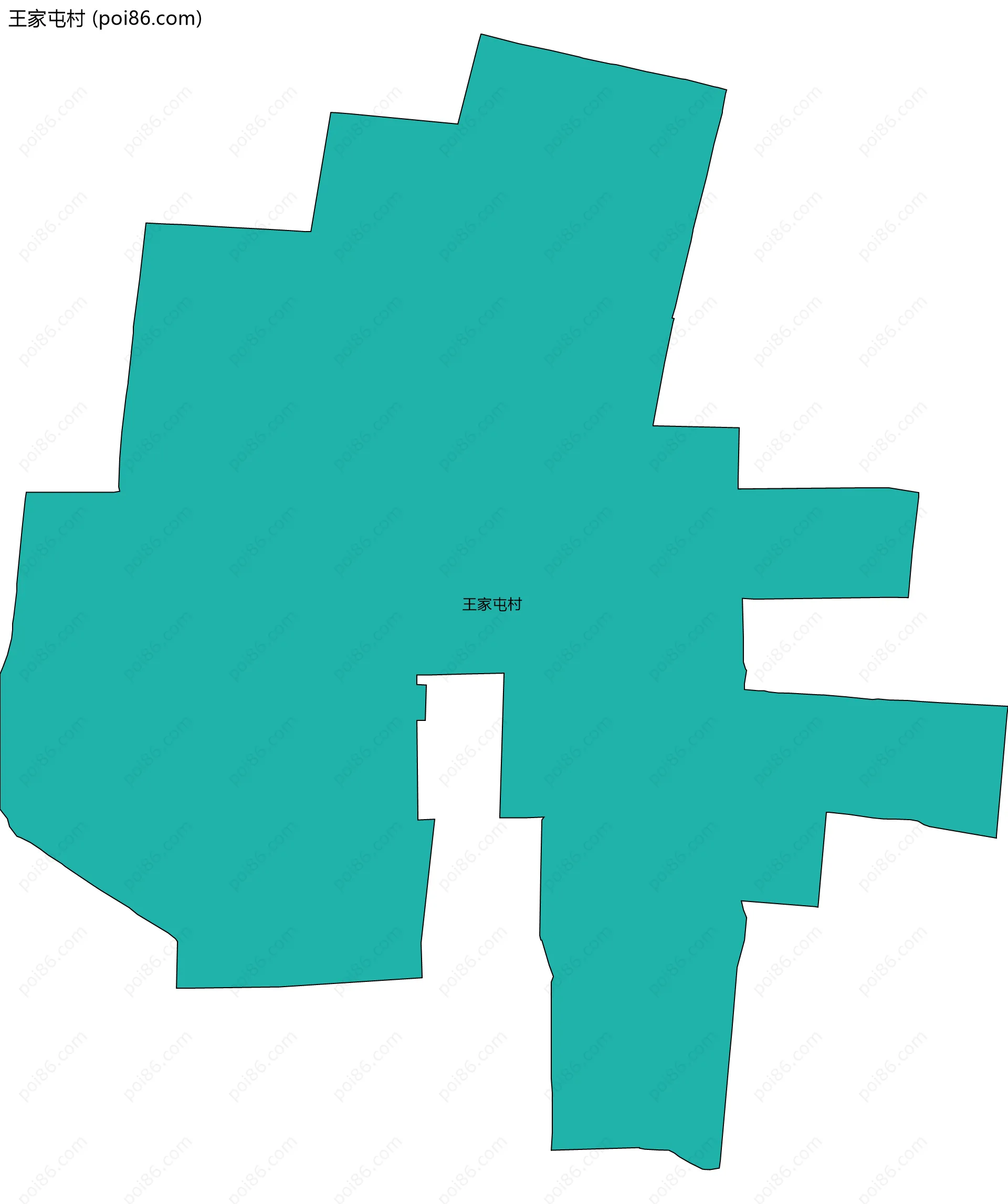 王家屯村边界地图