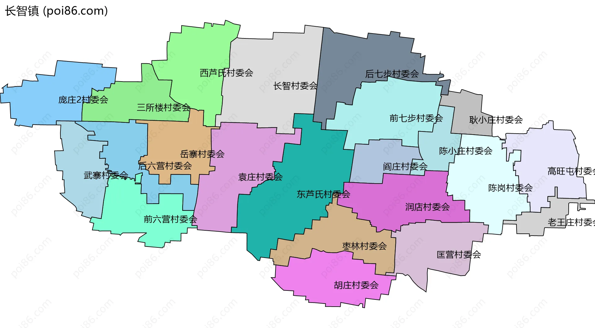 长智镇边界地图(五级行政区划)