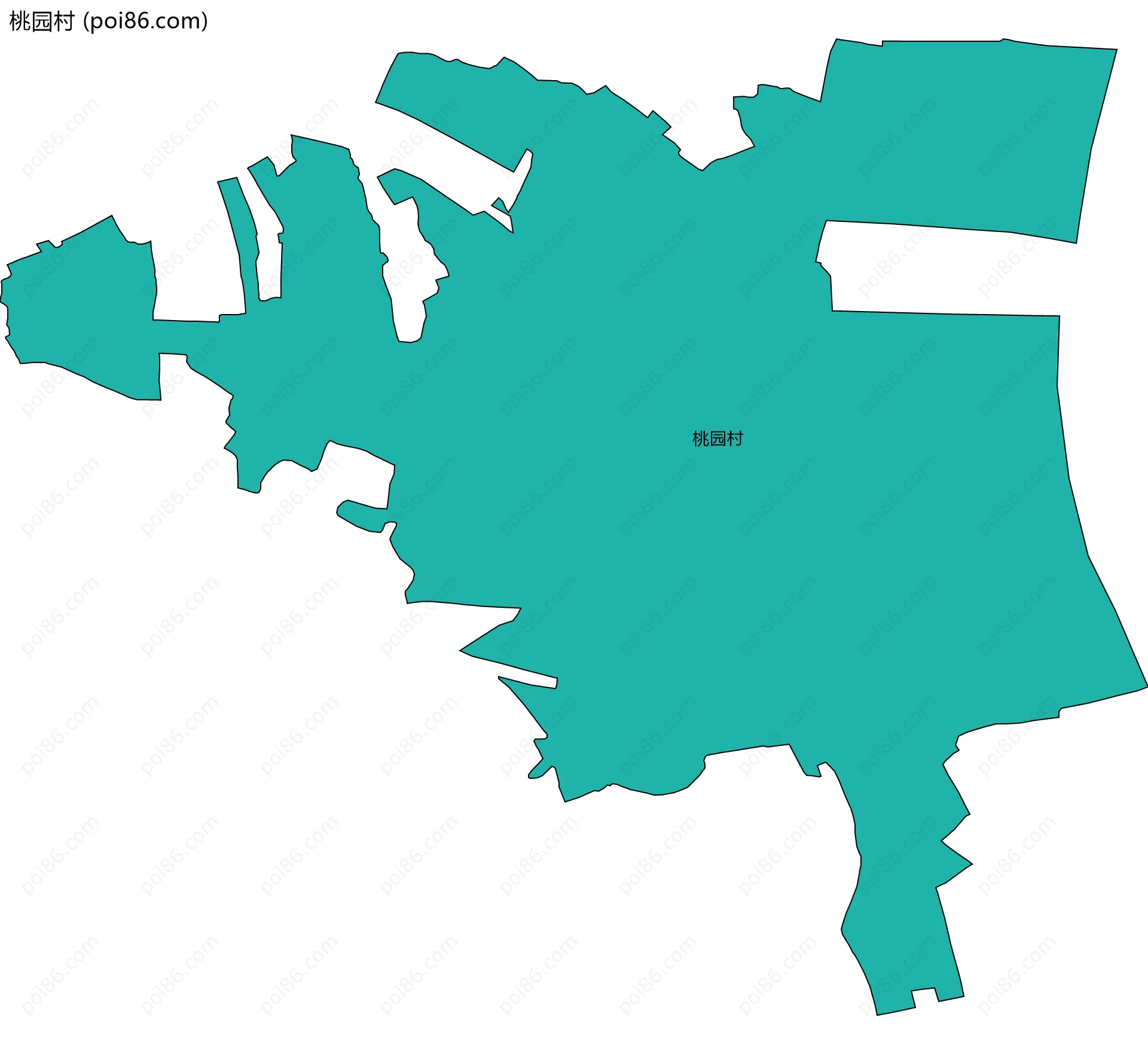 桃园村边界地图