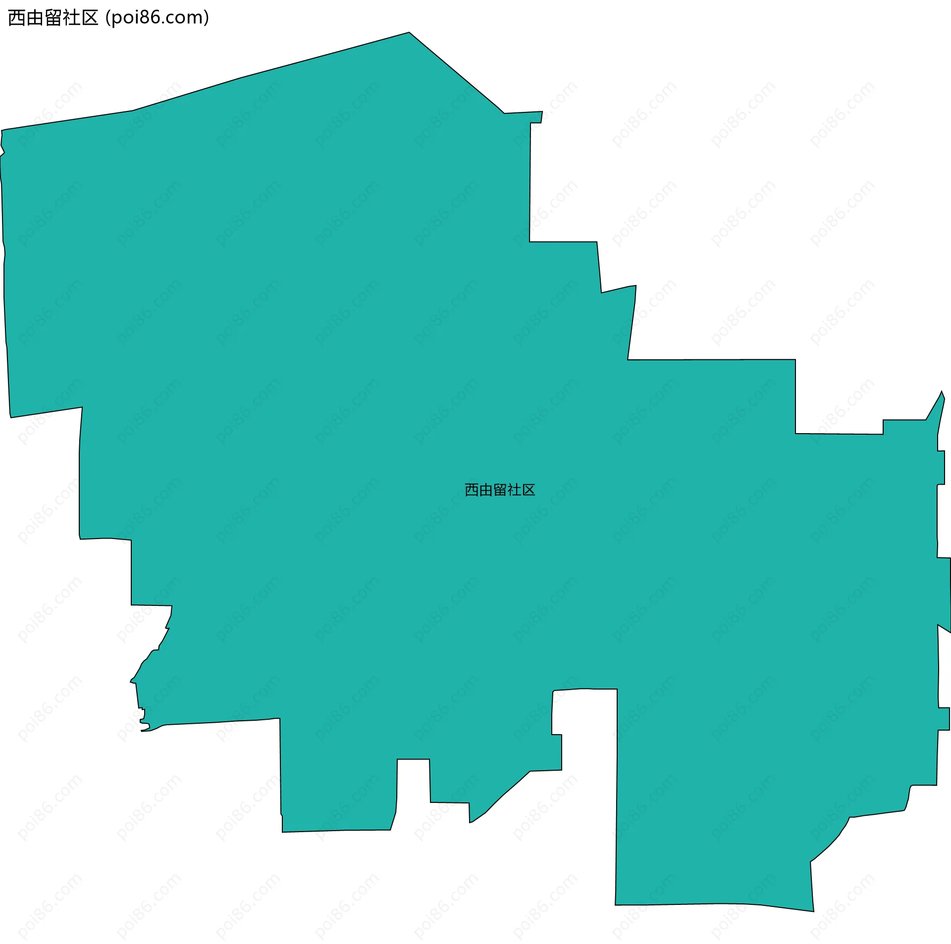 西由留社区边界地图