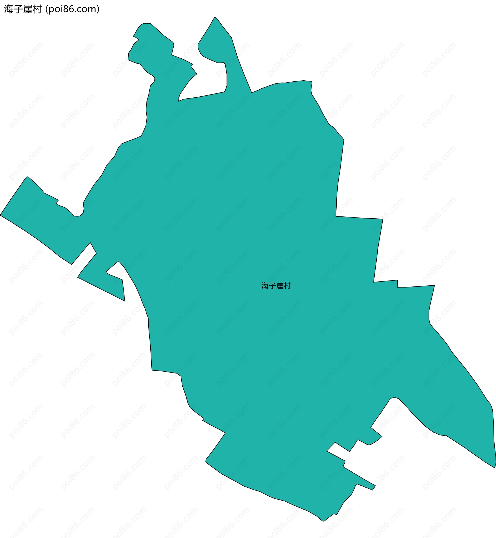 海子崖村边界地图