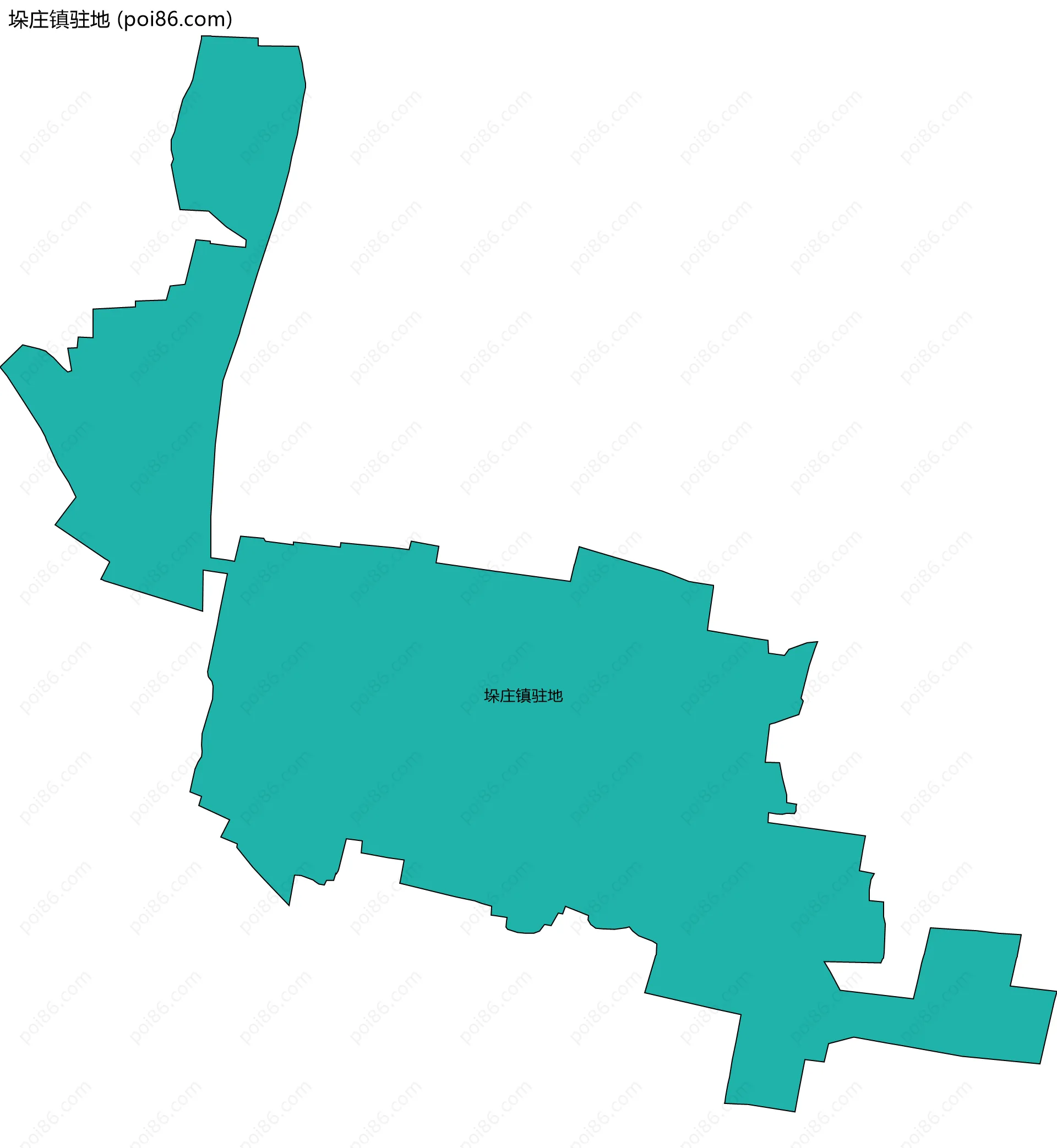 垛庄镇驻地边界地图