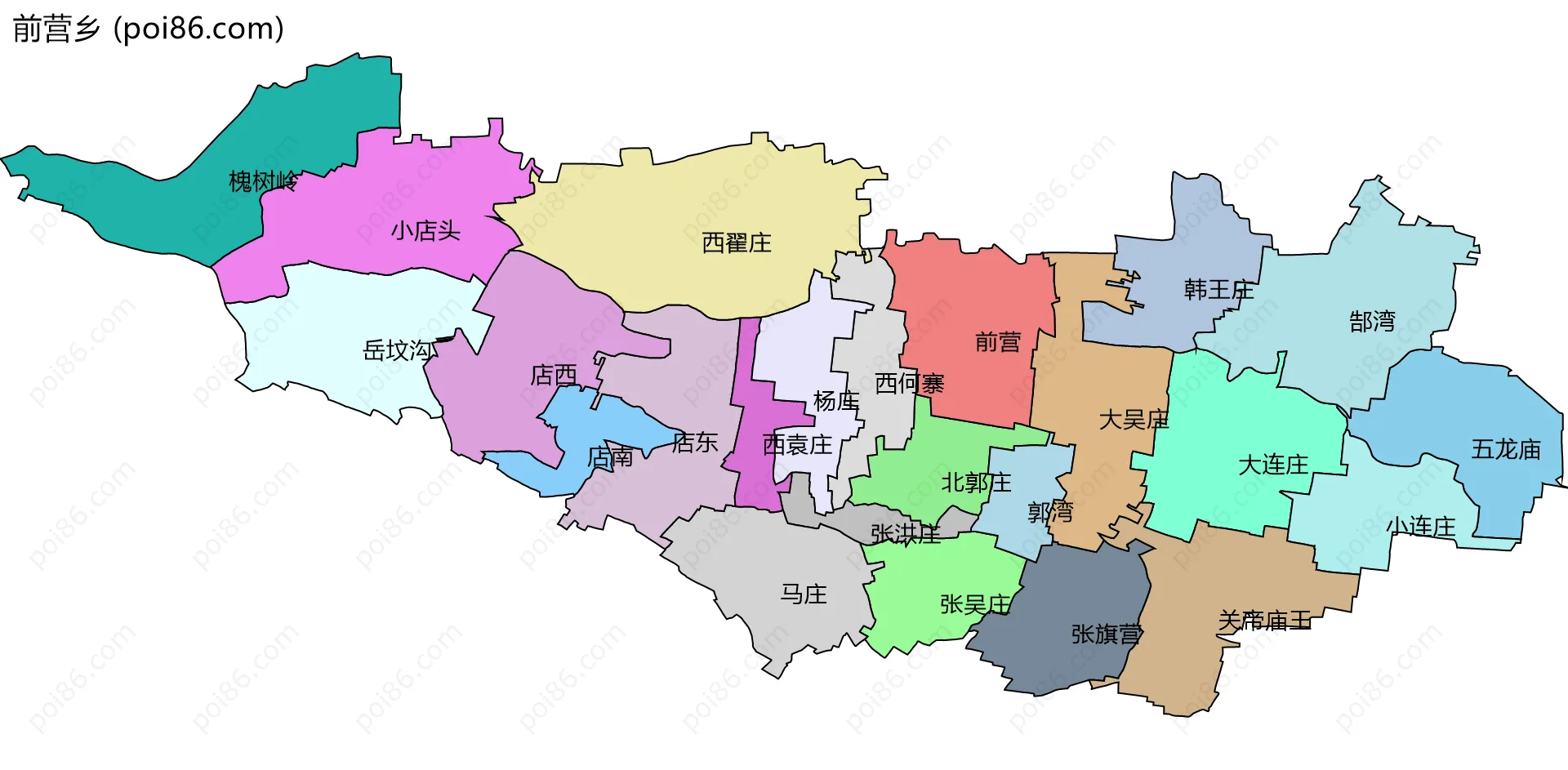 前营乡边界地图(五级行政区划)