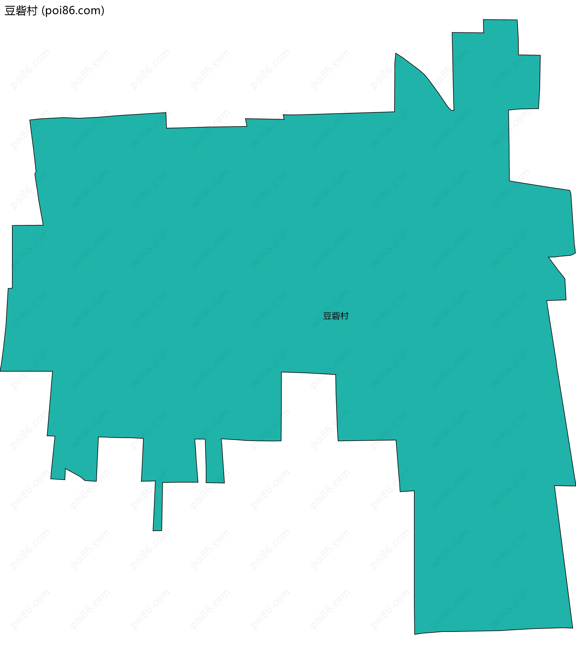 豆砦村边界地图