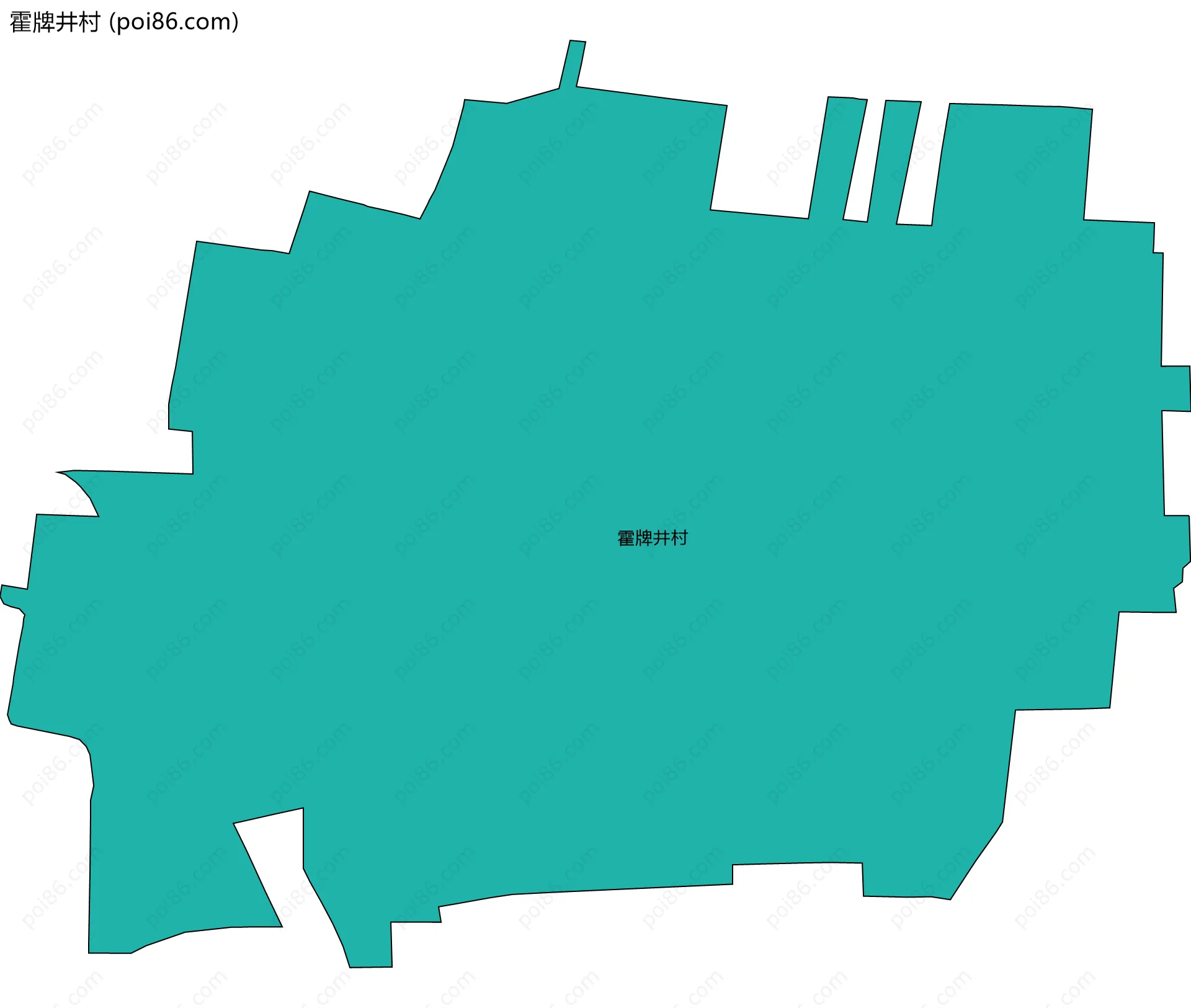 霍牌井村边界地图