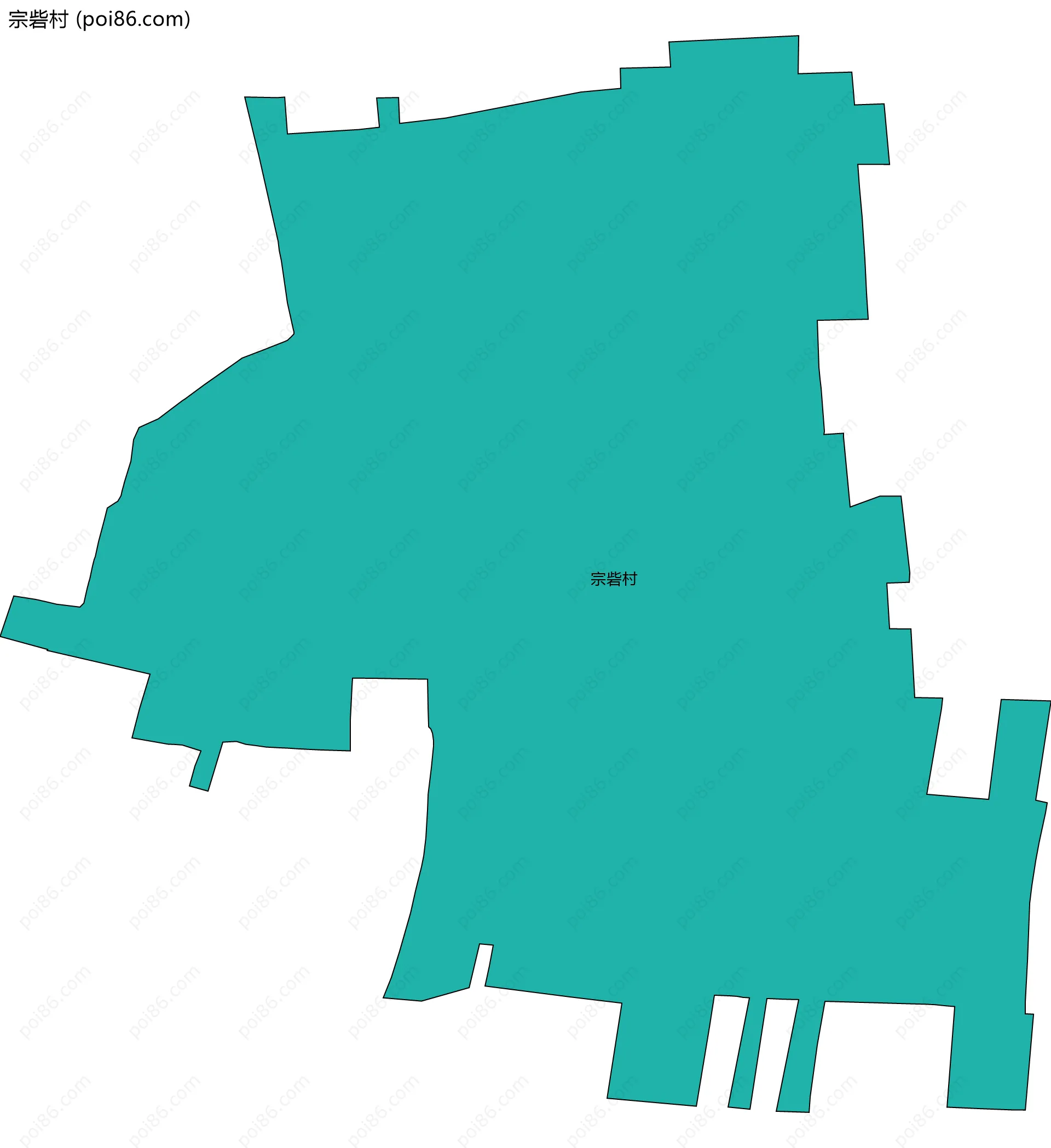 宗砦村边界地图