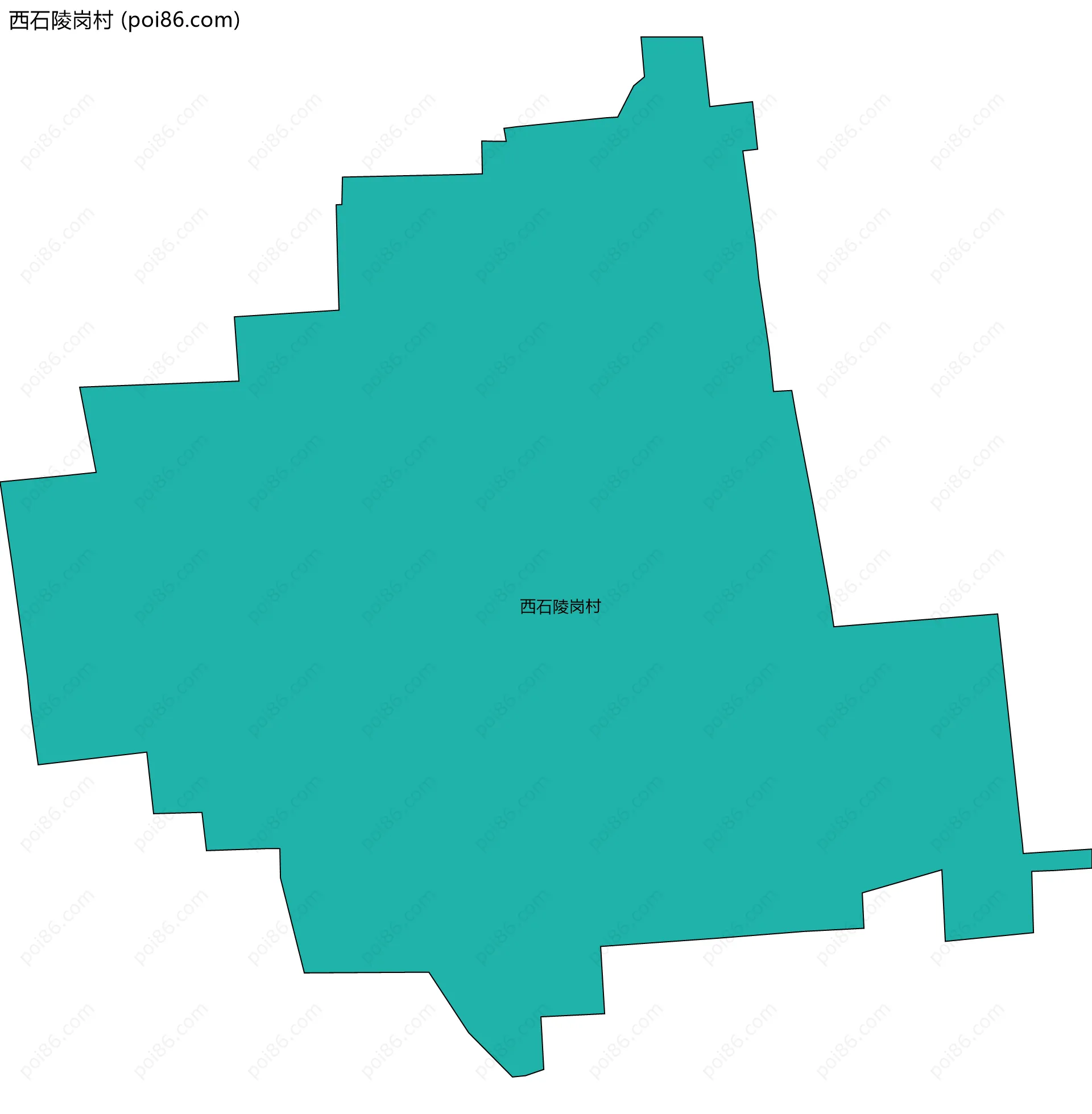 西石陵岗村边界地图