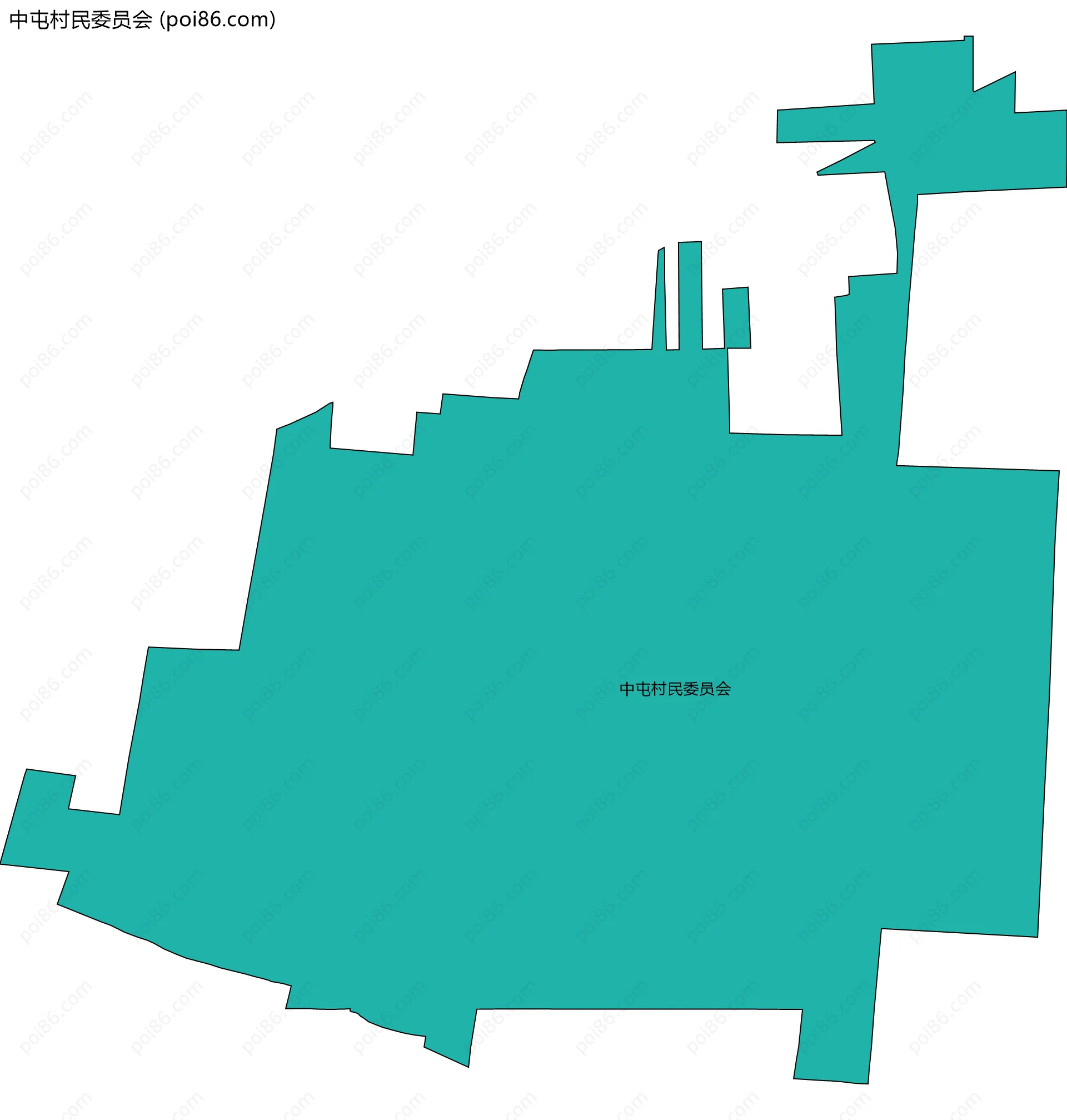 中屯村民委员会边界地图