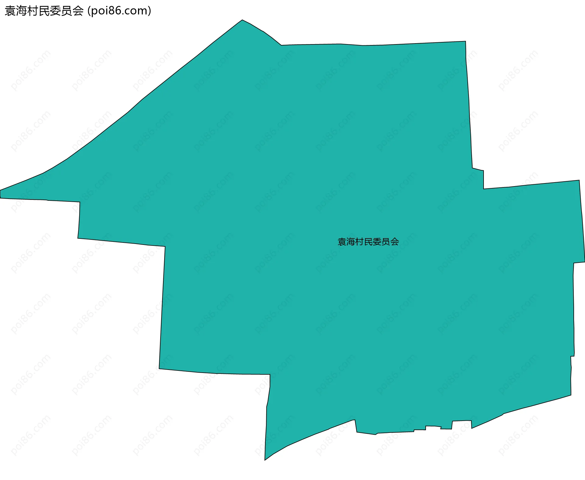 袁海村民委员会边界地图