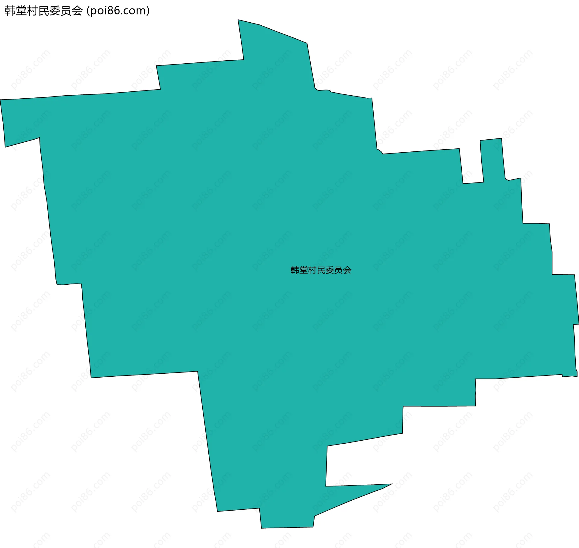 韩堂村民委员会边界地图