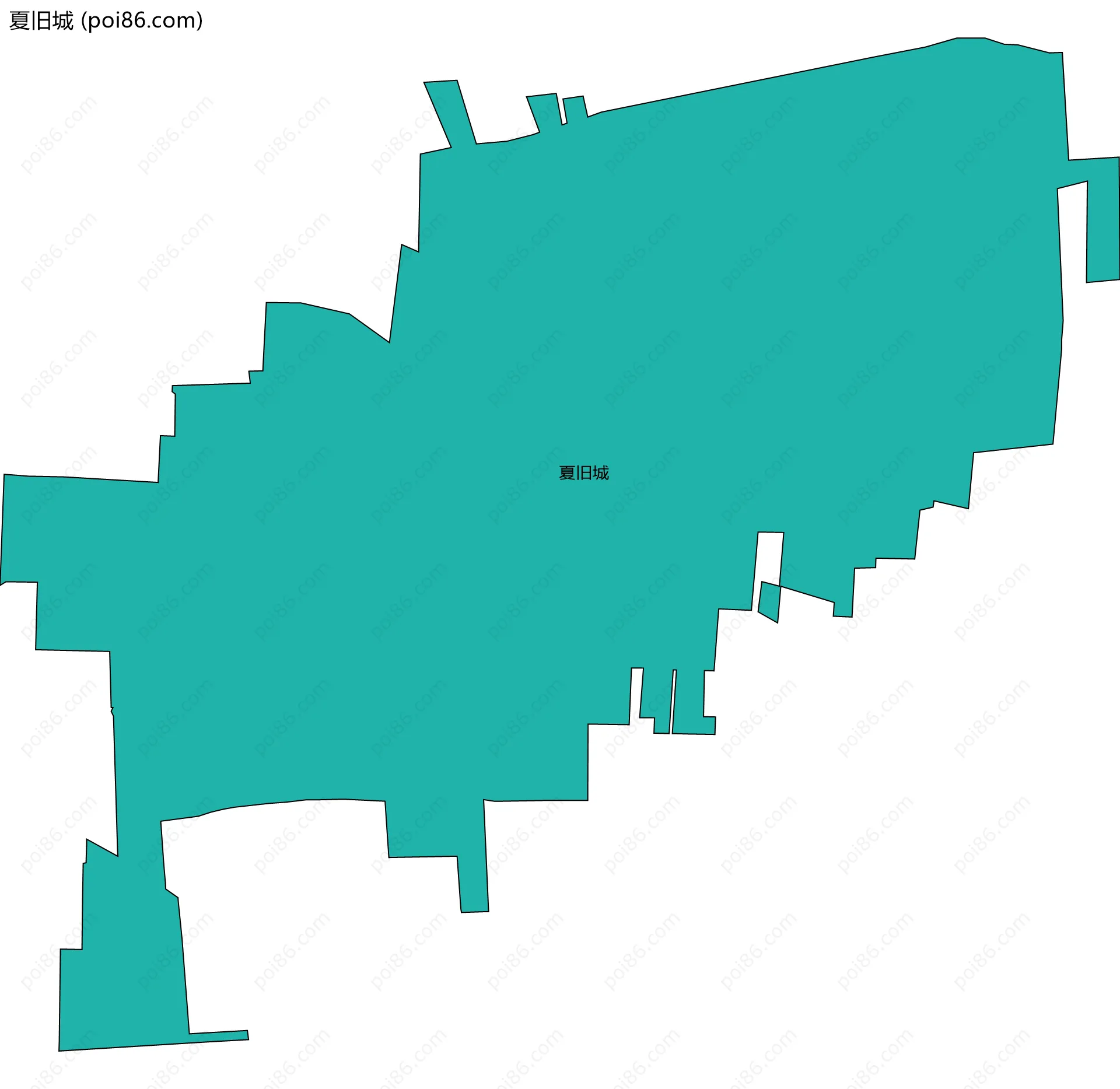 夏旧城边界地图