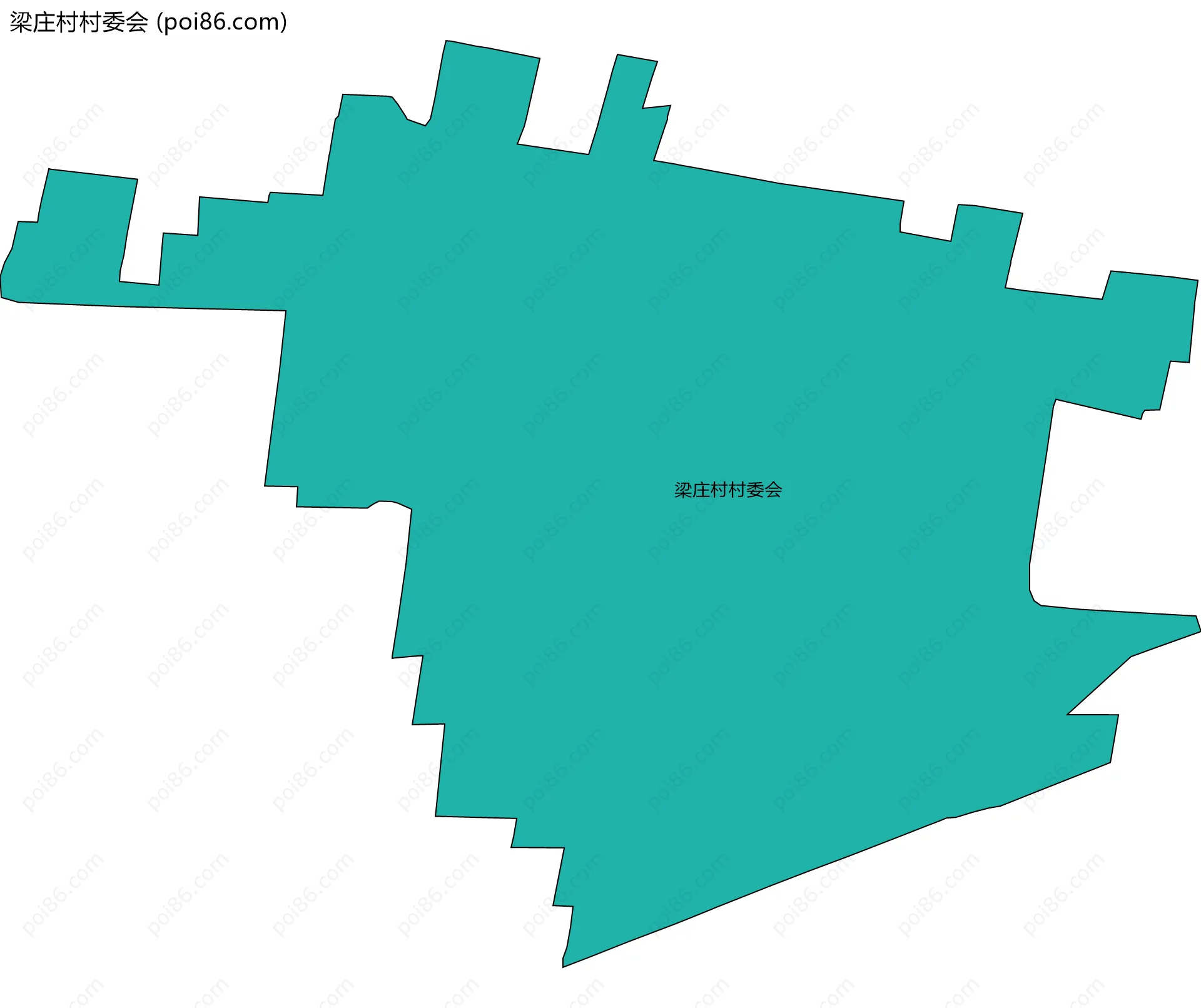梁庄村村委会边界地图