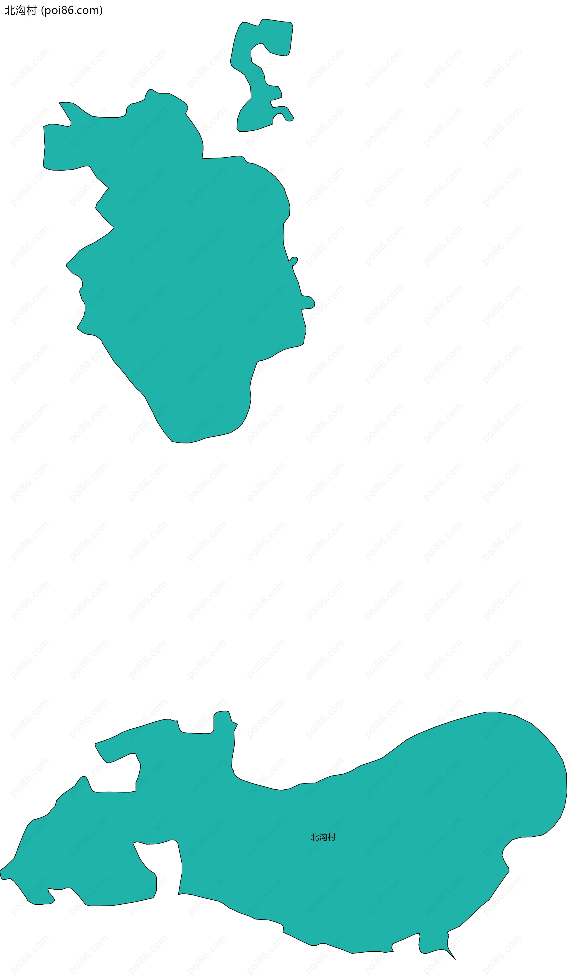 北沟村边界地图