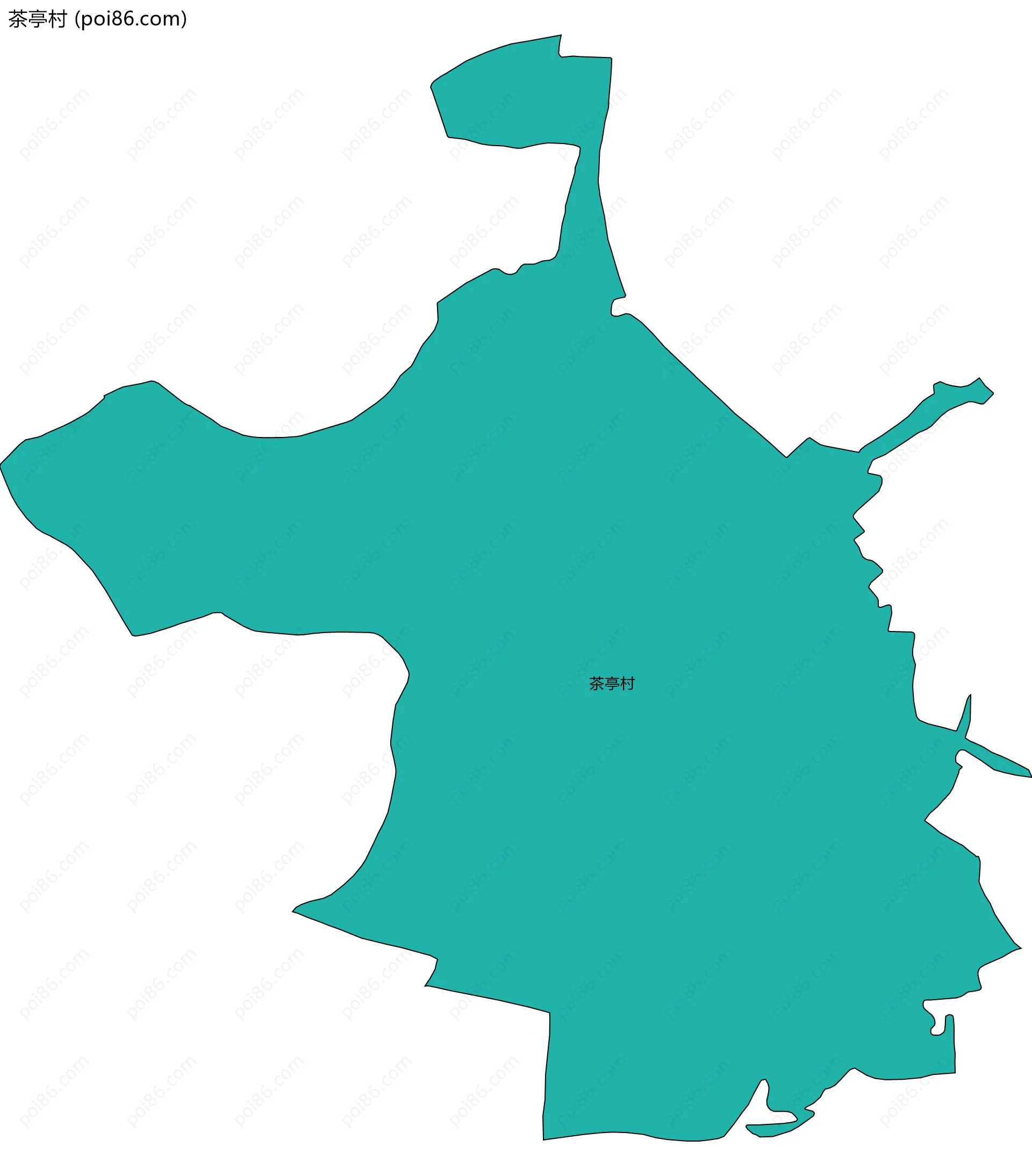 茶亭村边界地图