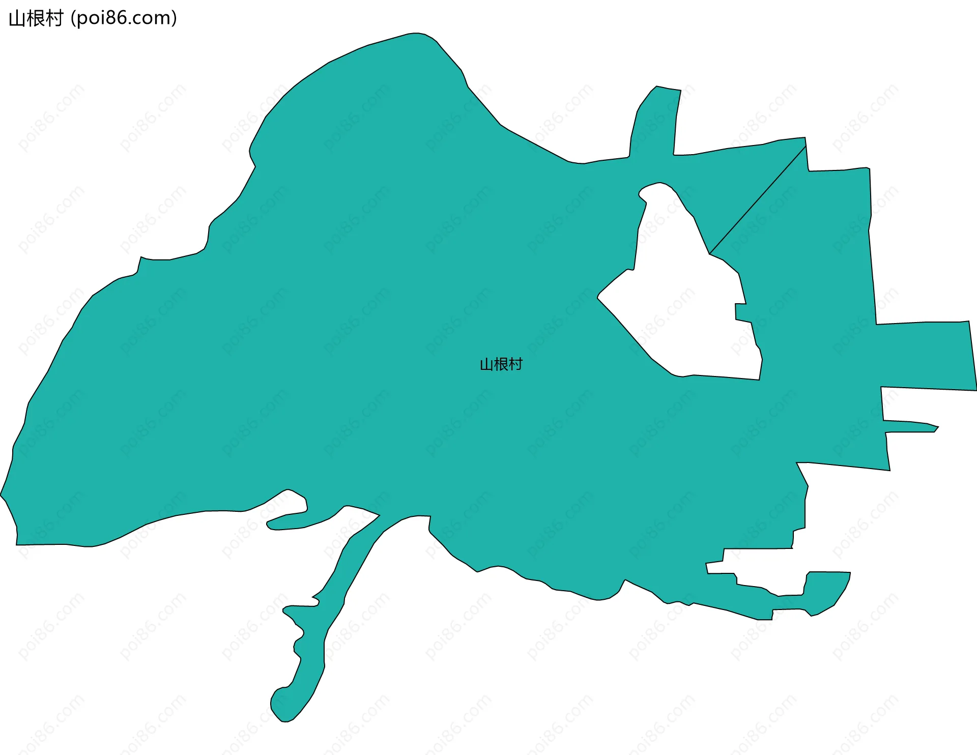 山根村边界地图