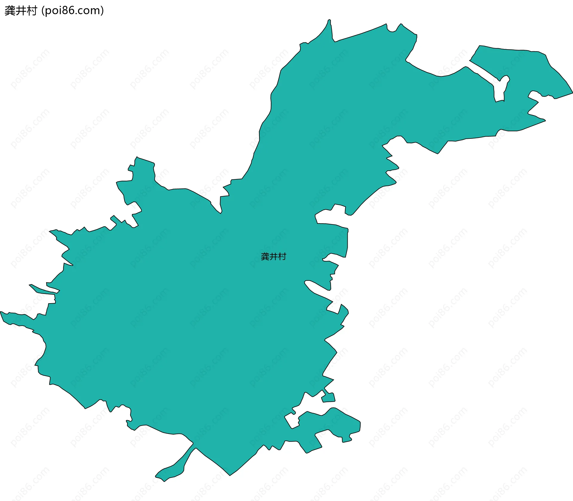 龚井村边界地图