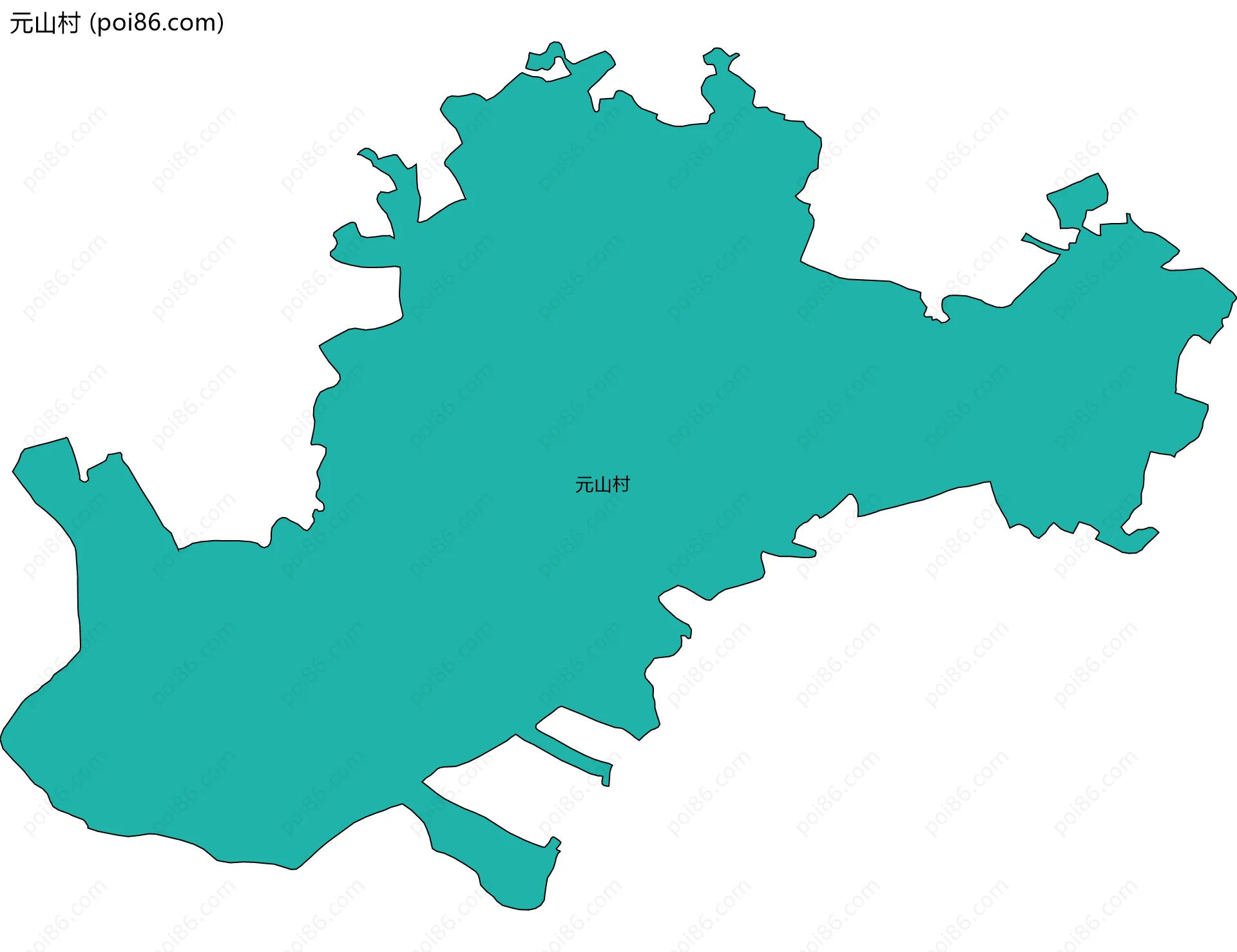 元山村边界地图