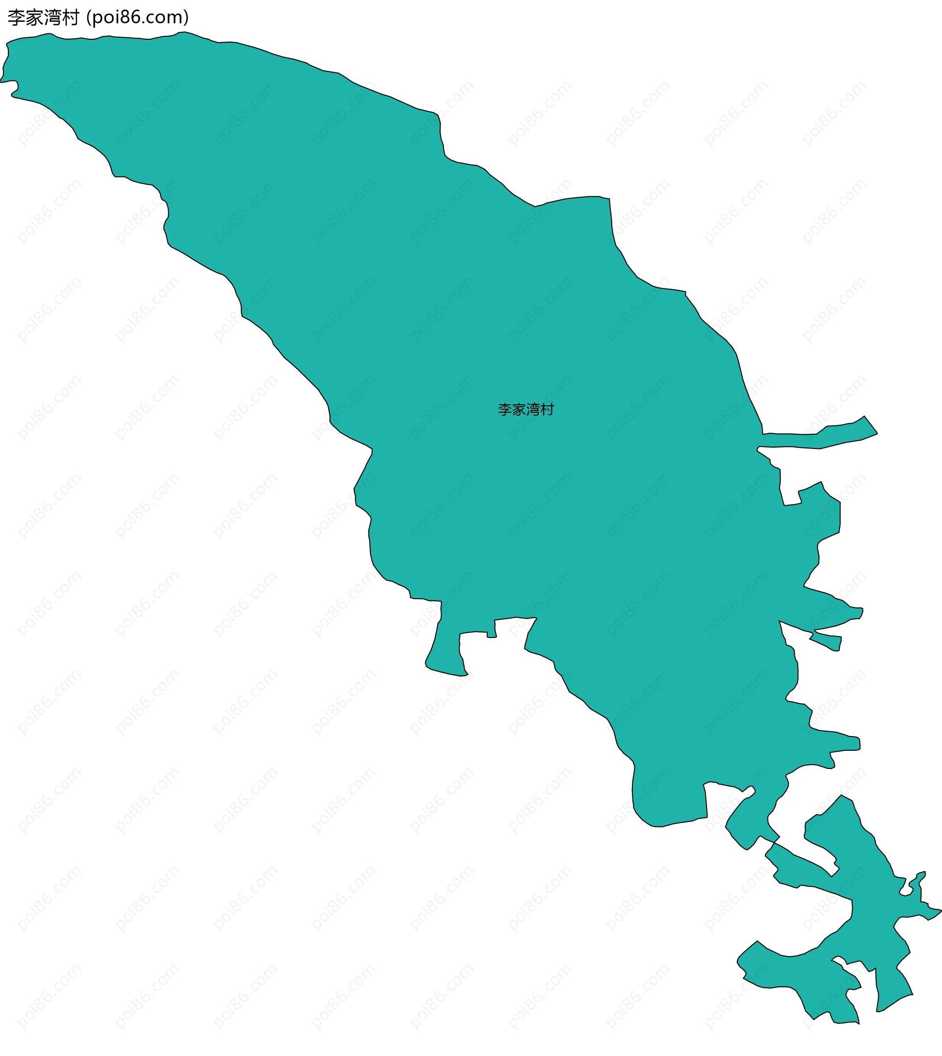 李家湾村边界地图