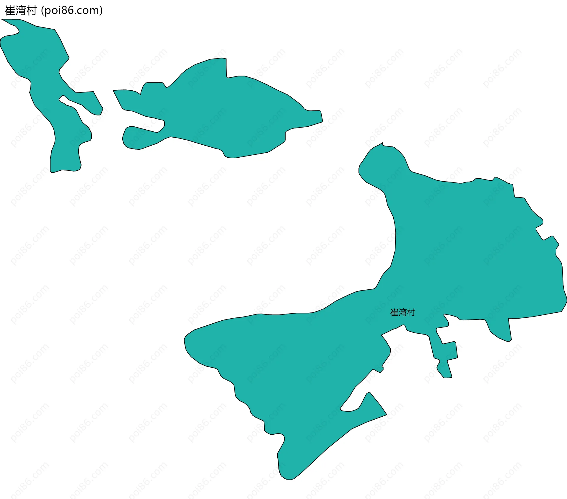 崔湾村边界地图