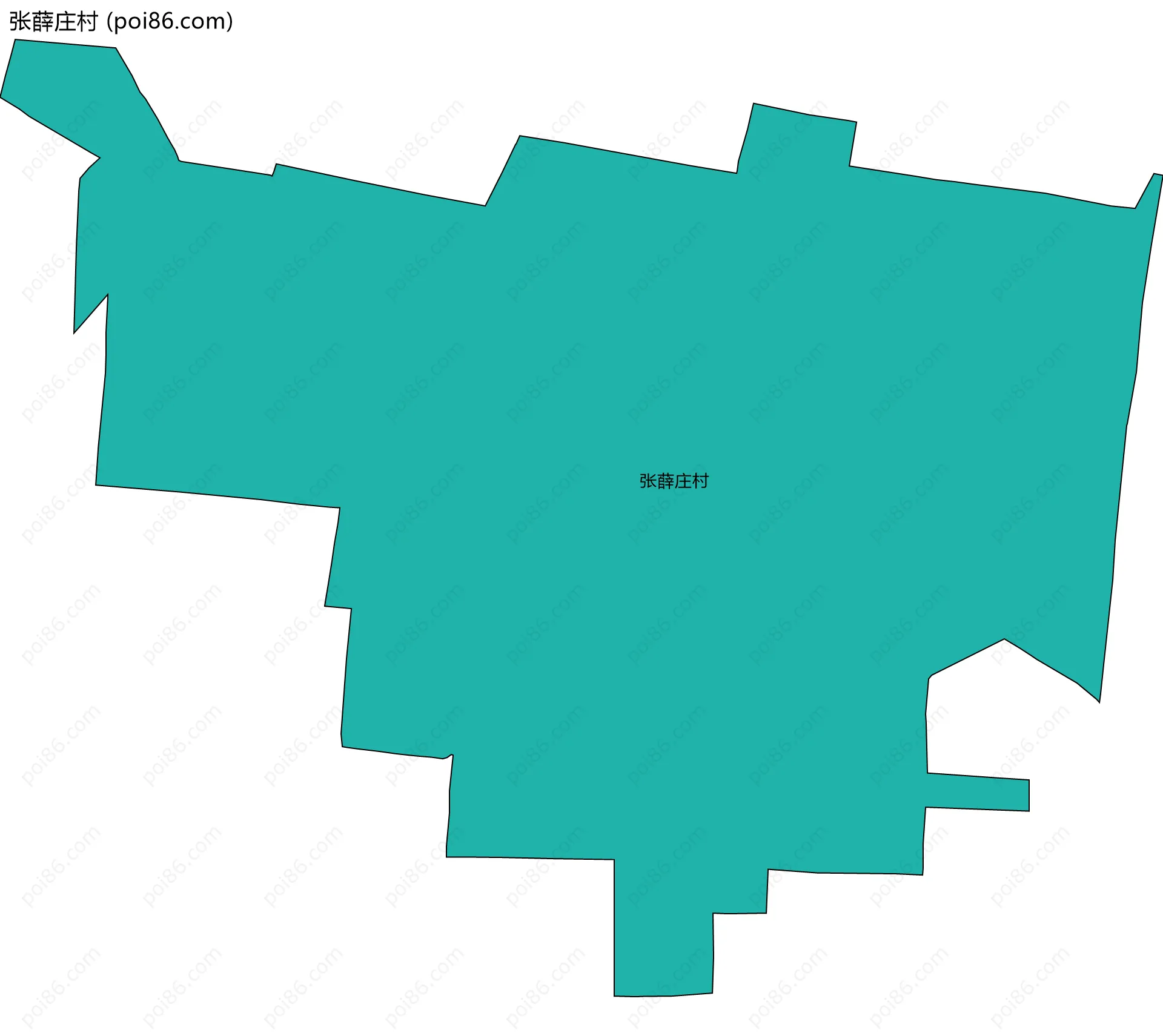 张薛庄村边界地图