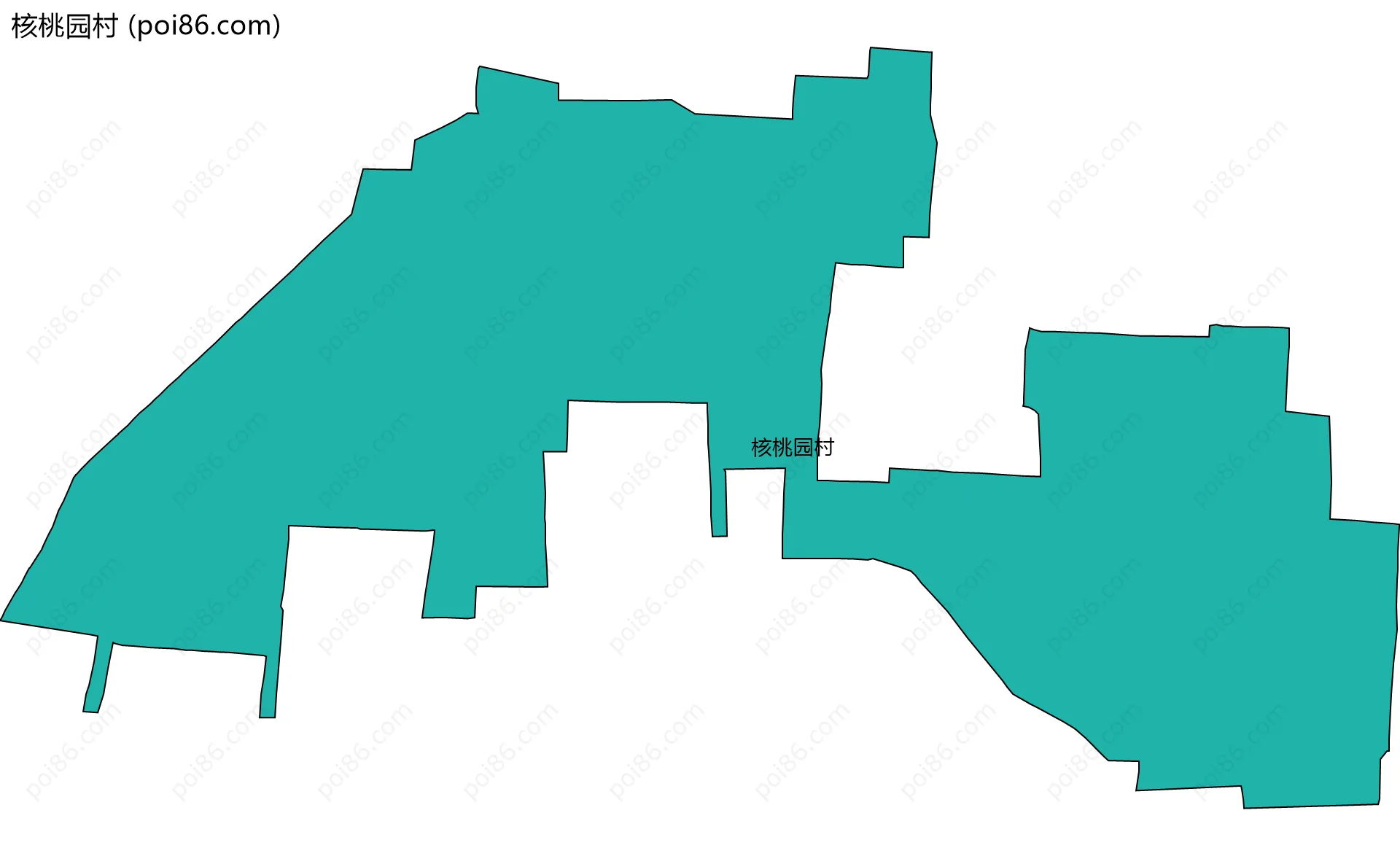 核桃园村边界地图