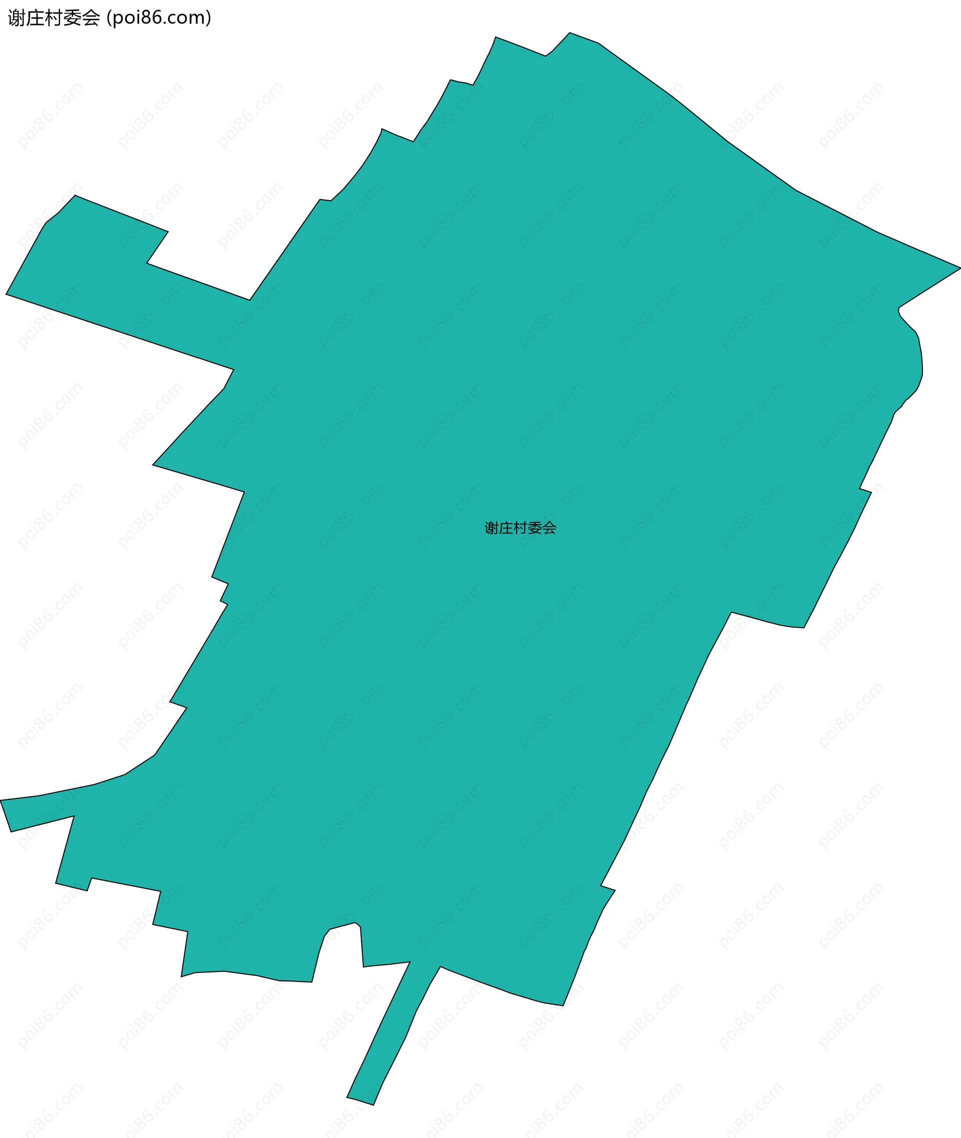 谢庄村委会边界地图