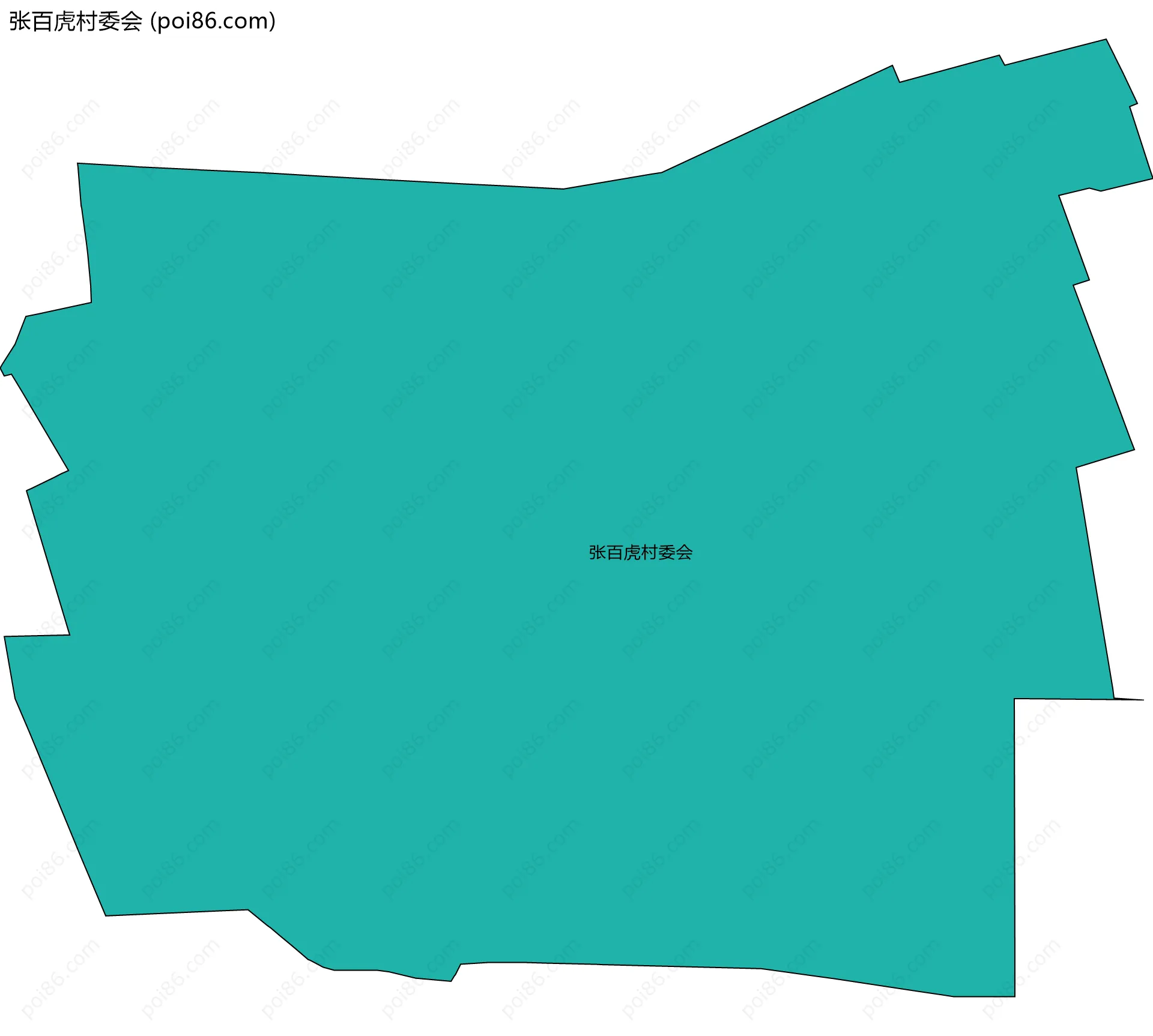 张百虎村委会边界地图